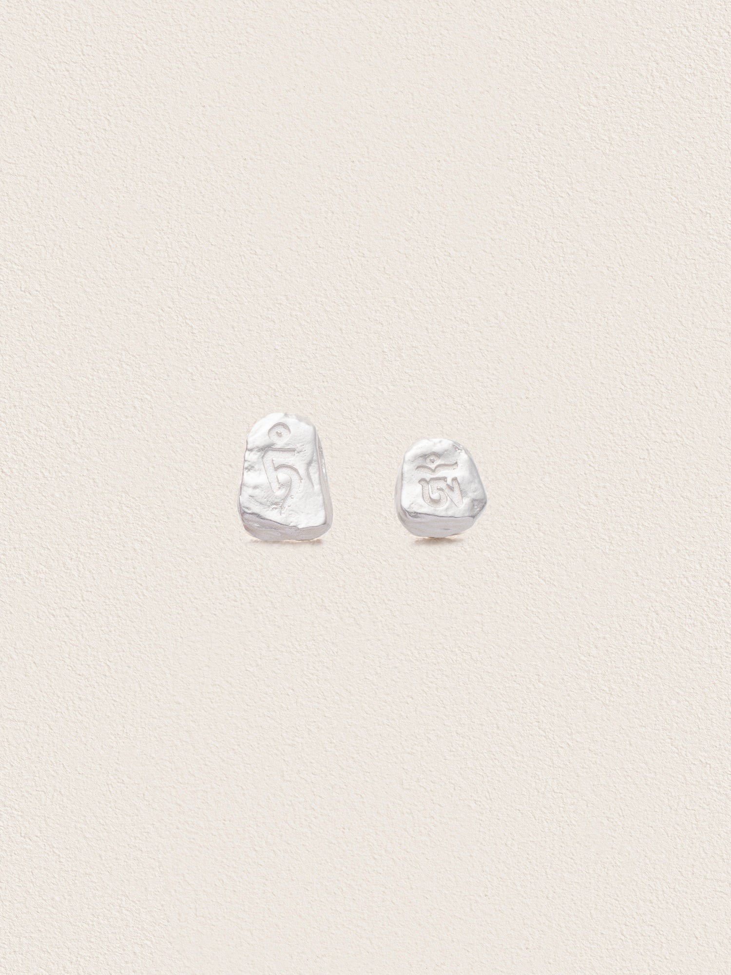 Prayers on Rock Stud Earrings