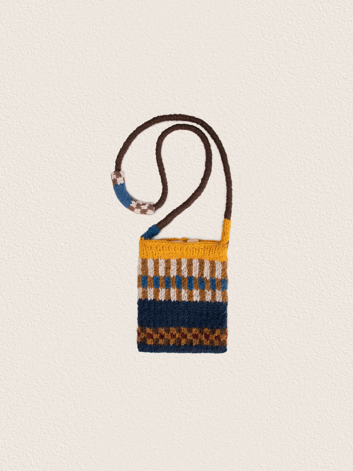 Nomadic Grid Hand-Knitted Shoulder Bag