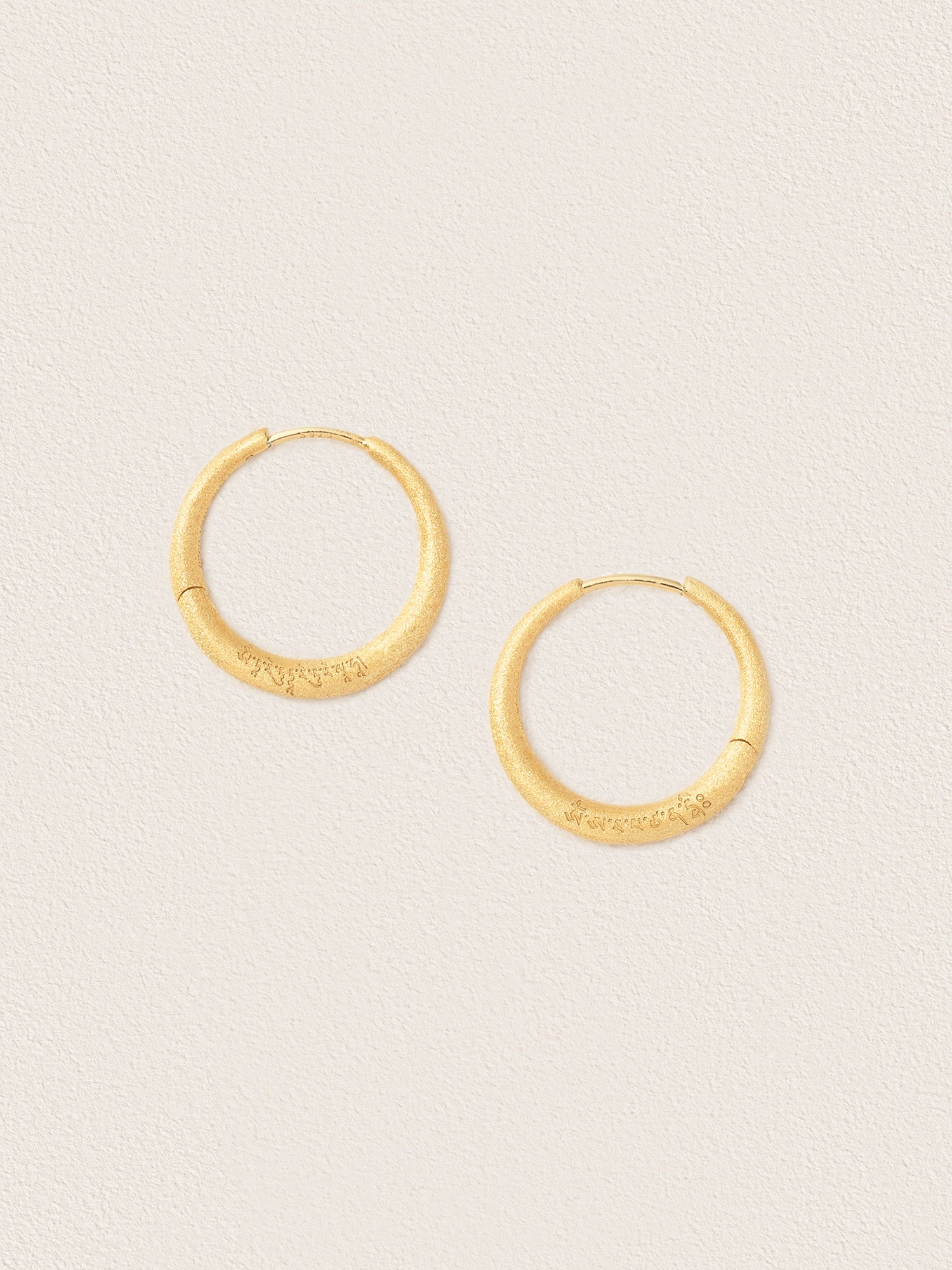 Brushed Silver Hoop Earrings