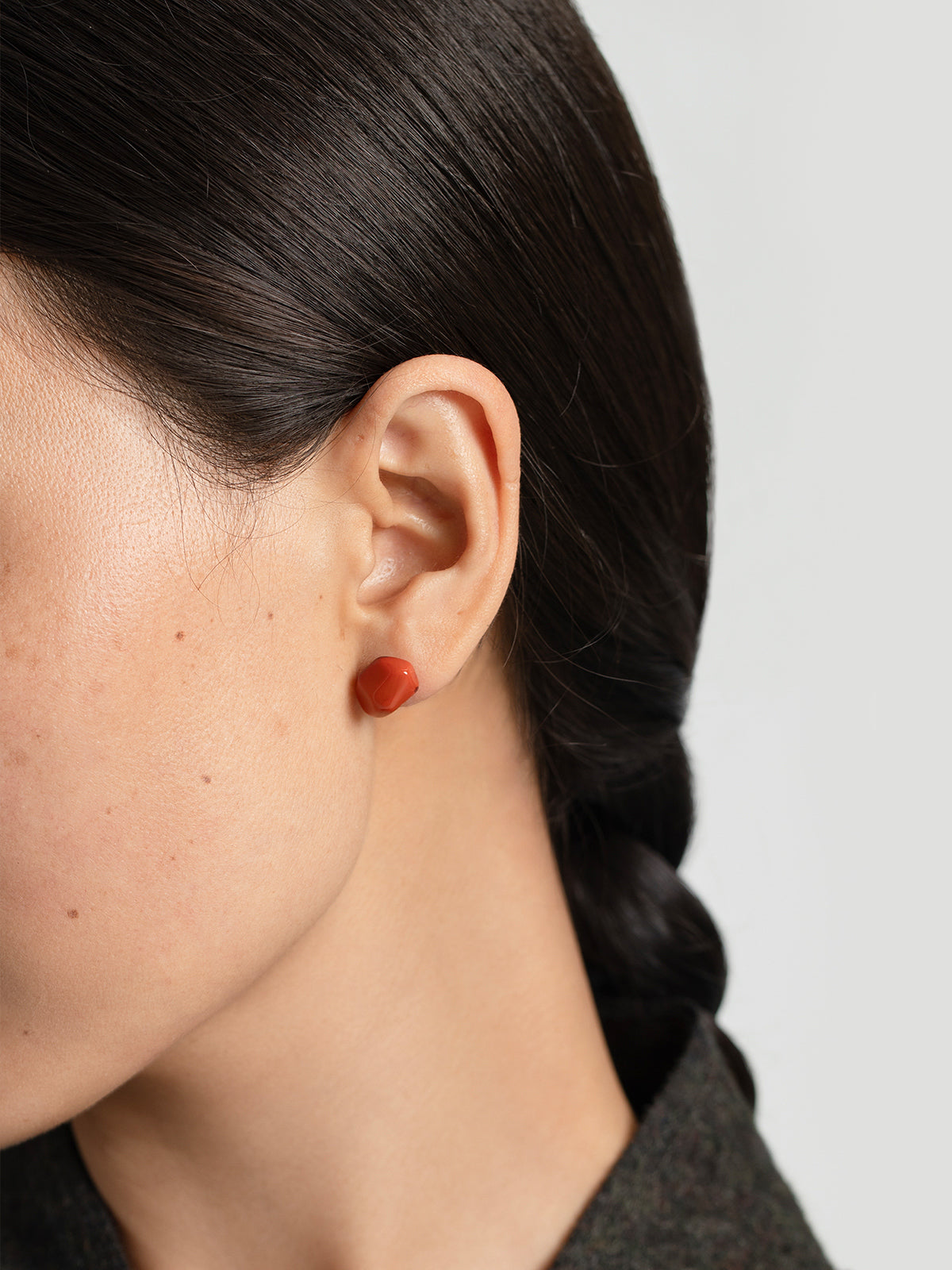 Natural Nanhong Agate Stud Earrings