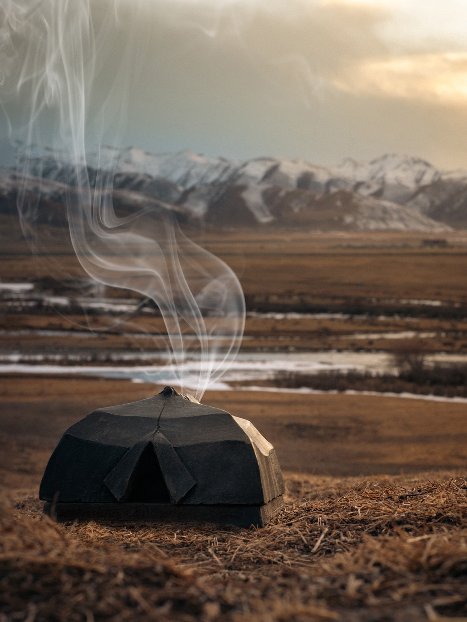 Handmade Black Tent Incense Burner