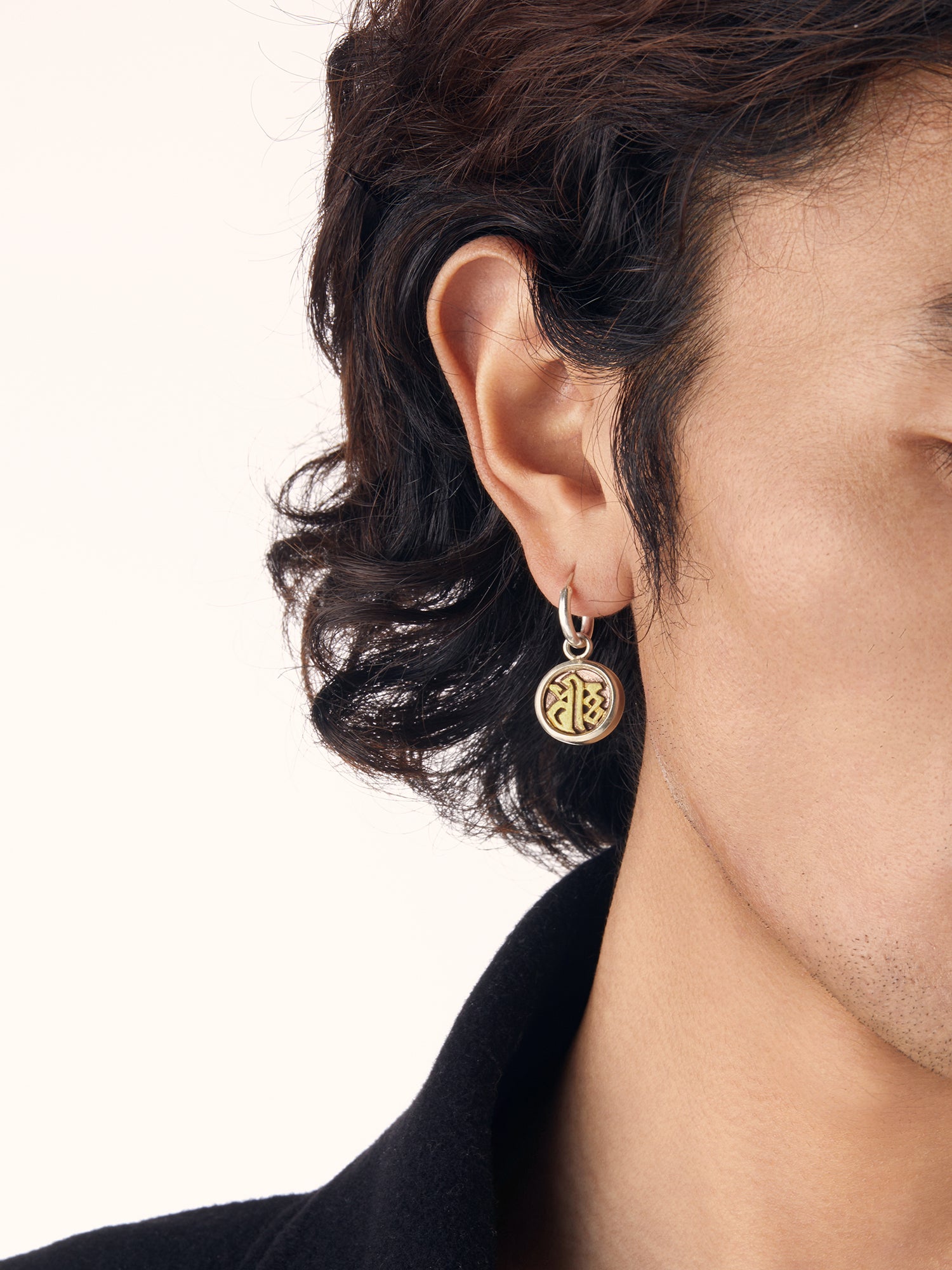 Khyenle Seed Syllable Fire-Gilded Li Ma Bronze Earrings