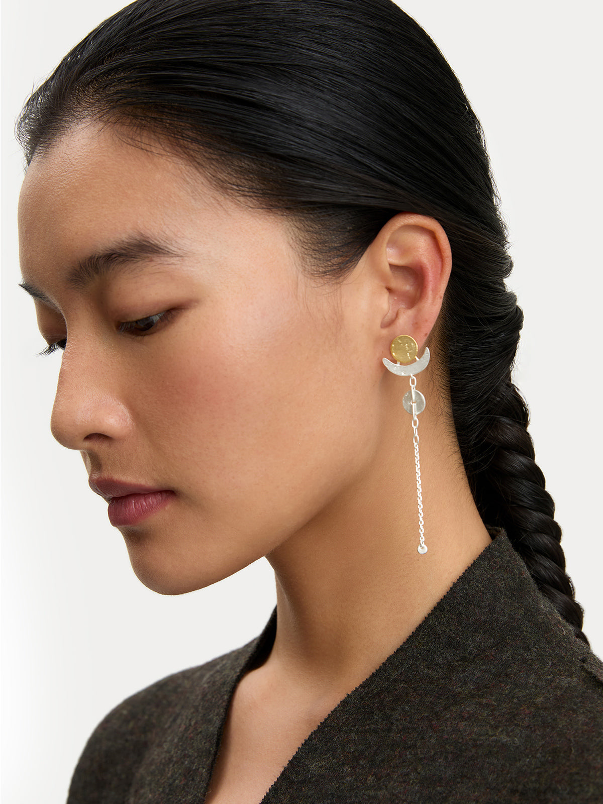 Sun & Moon Asymmetrical Earrings