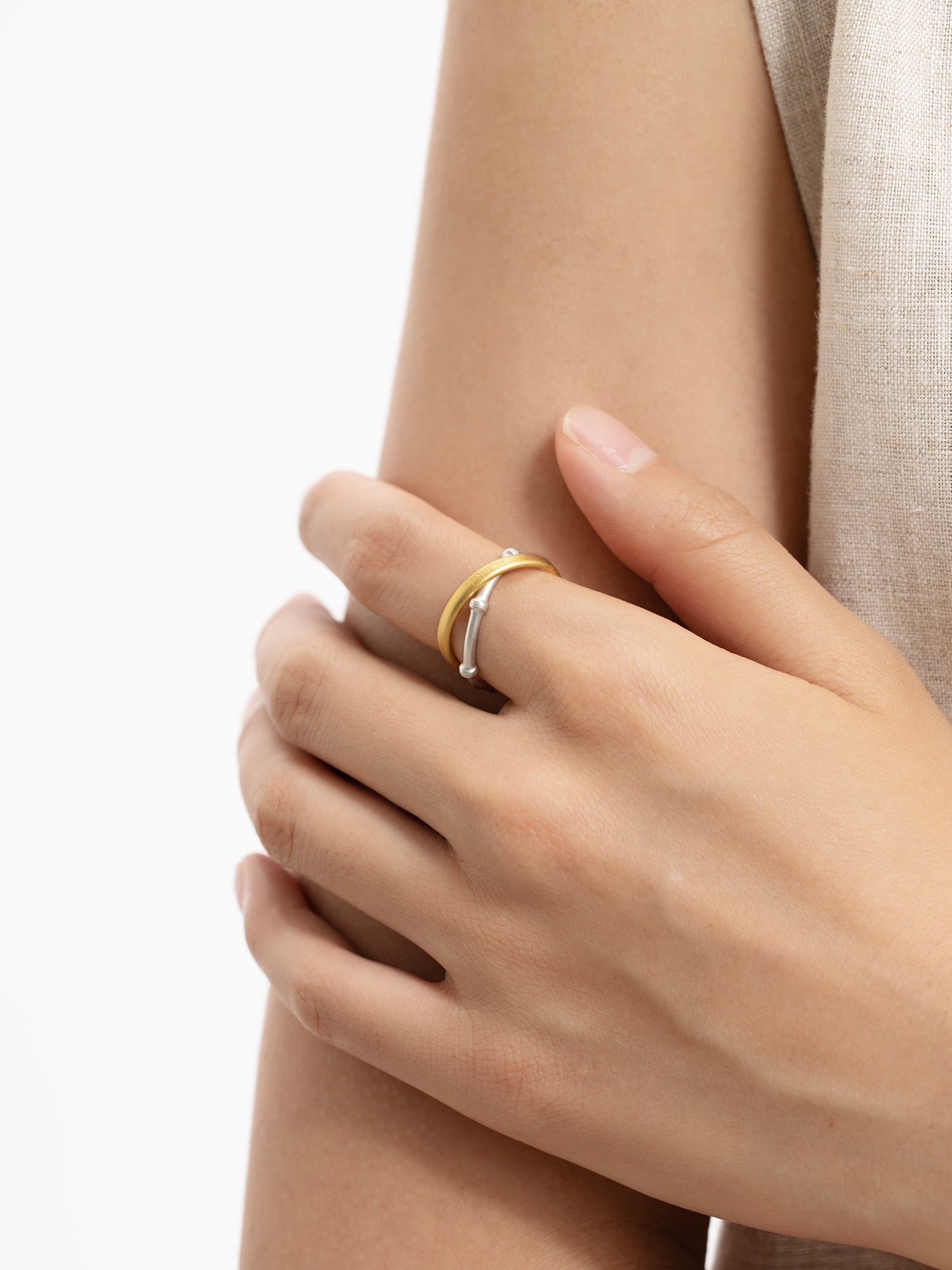 Gold & Silver Bamboo Knot Ring