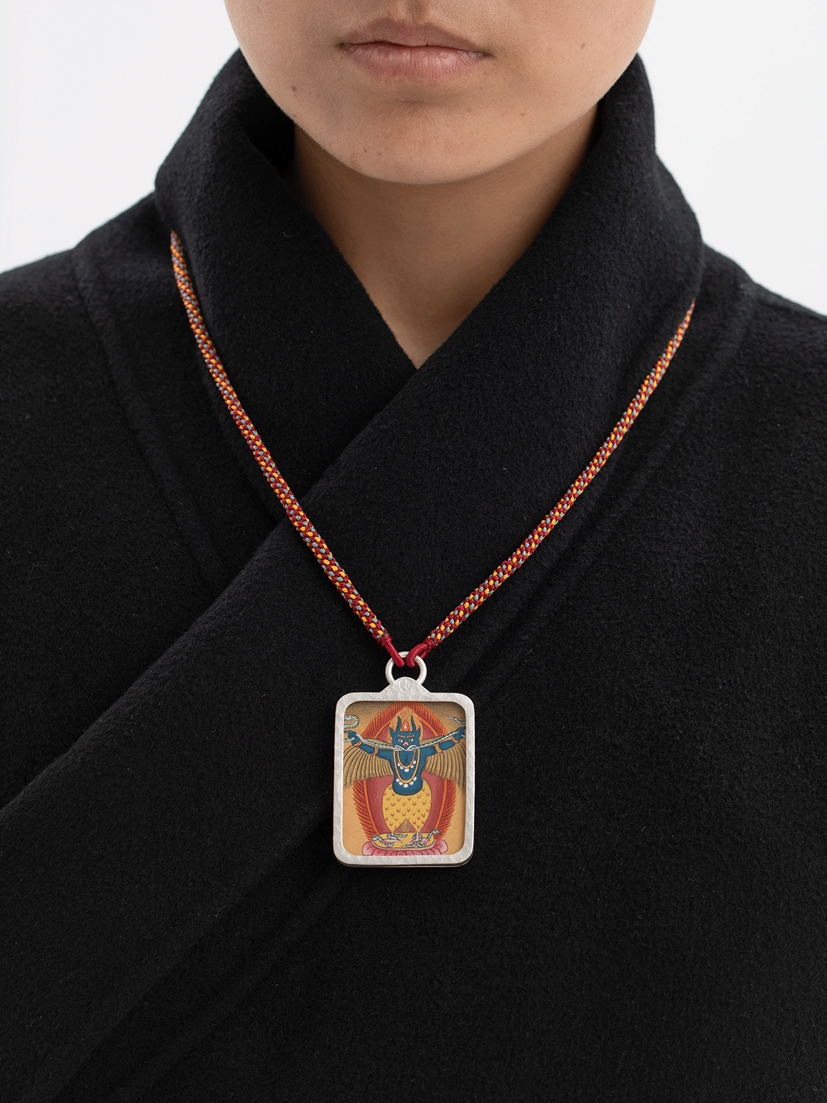 Hand-Painted Ancient Mural Thangka Necklace
