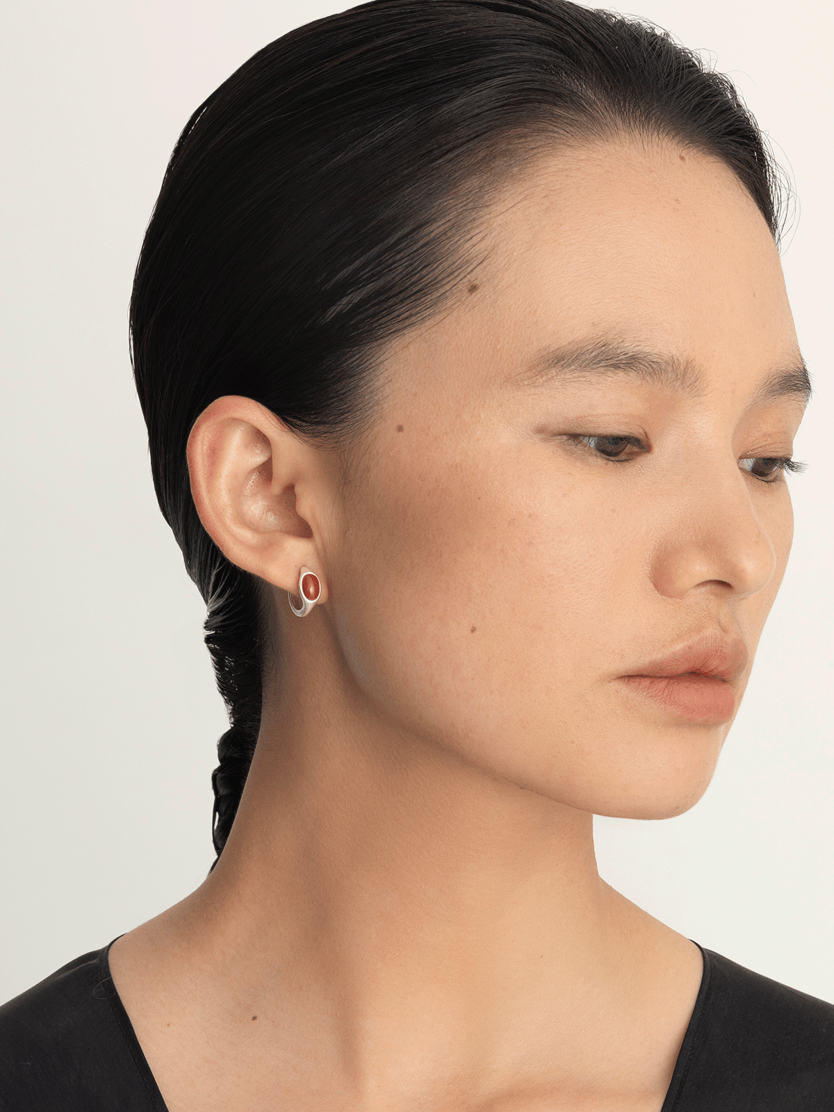 Red · Arc Nanhong Hoop Earrings
