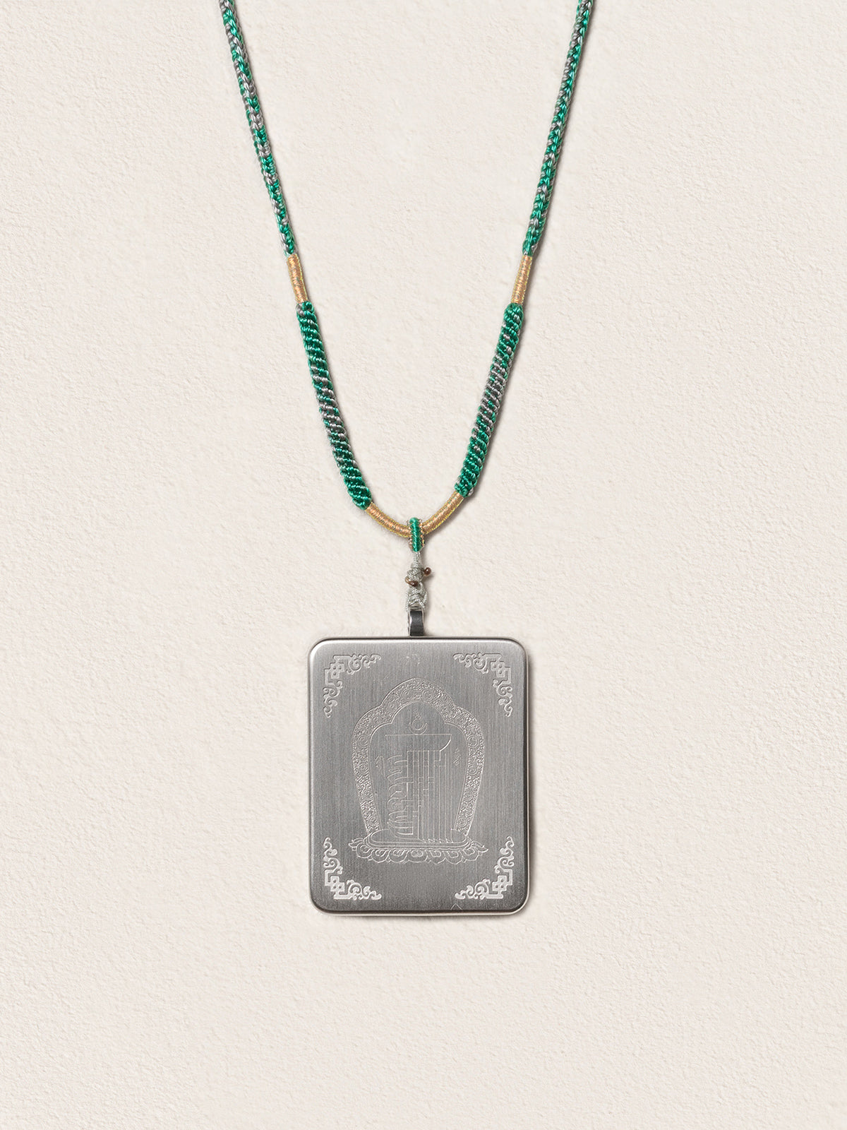 Hand-Painted Green Tara Thangka Necklace