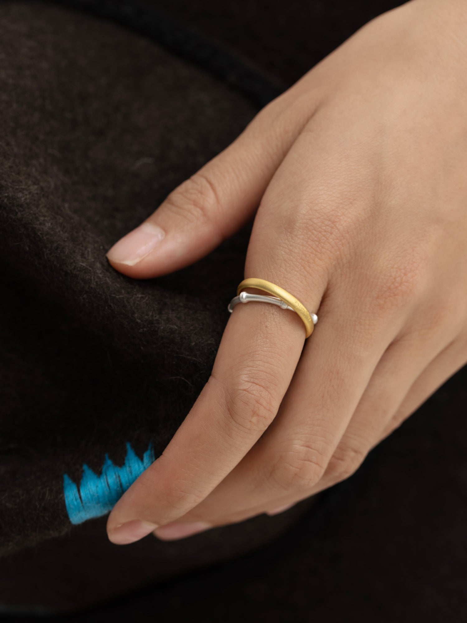 Gold & Silver Bamboo Knot Ring