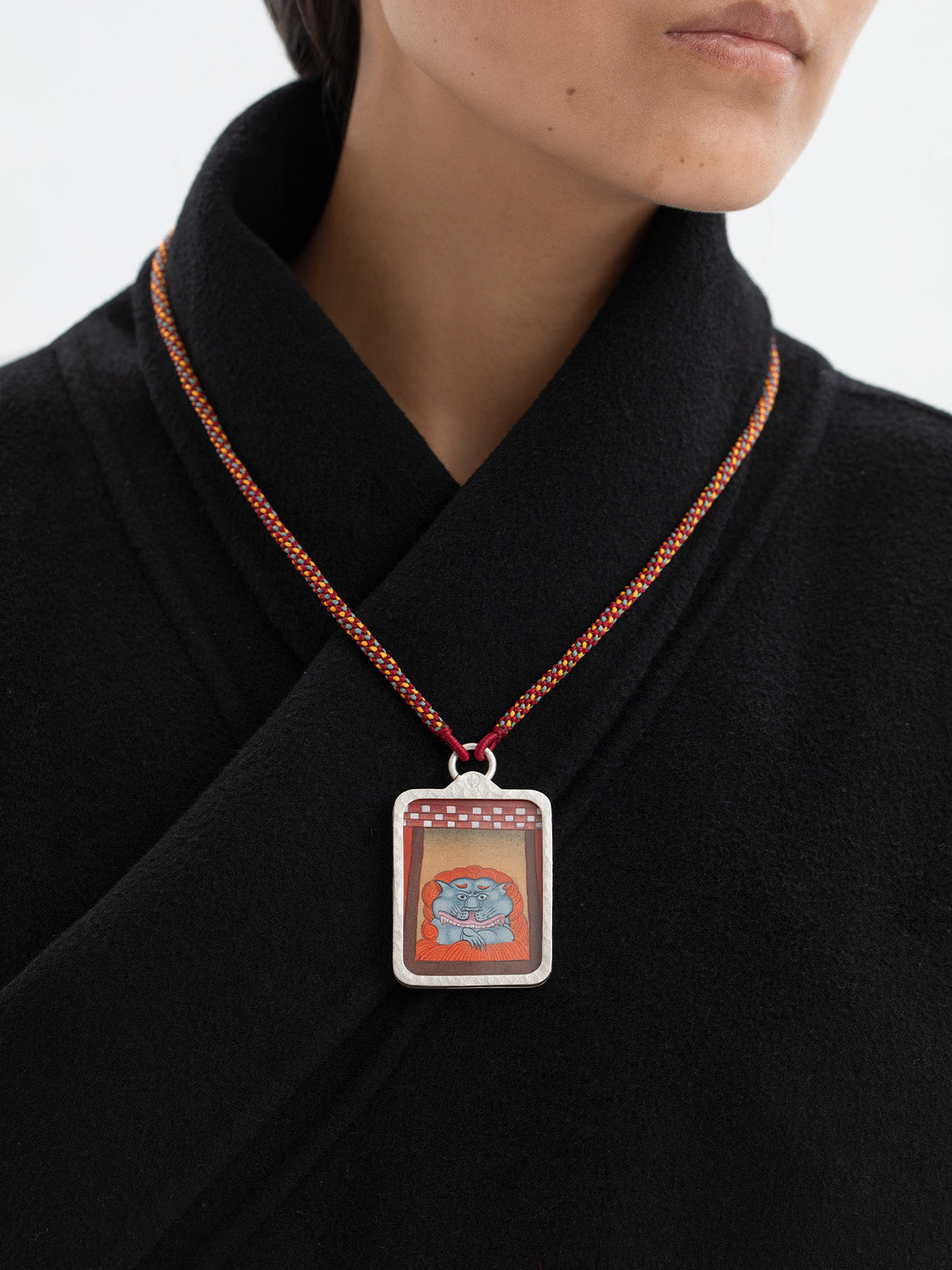 Hand-Painted Ancient Mural Thangka Necklace