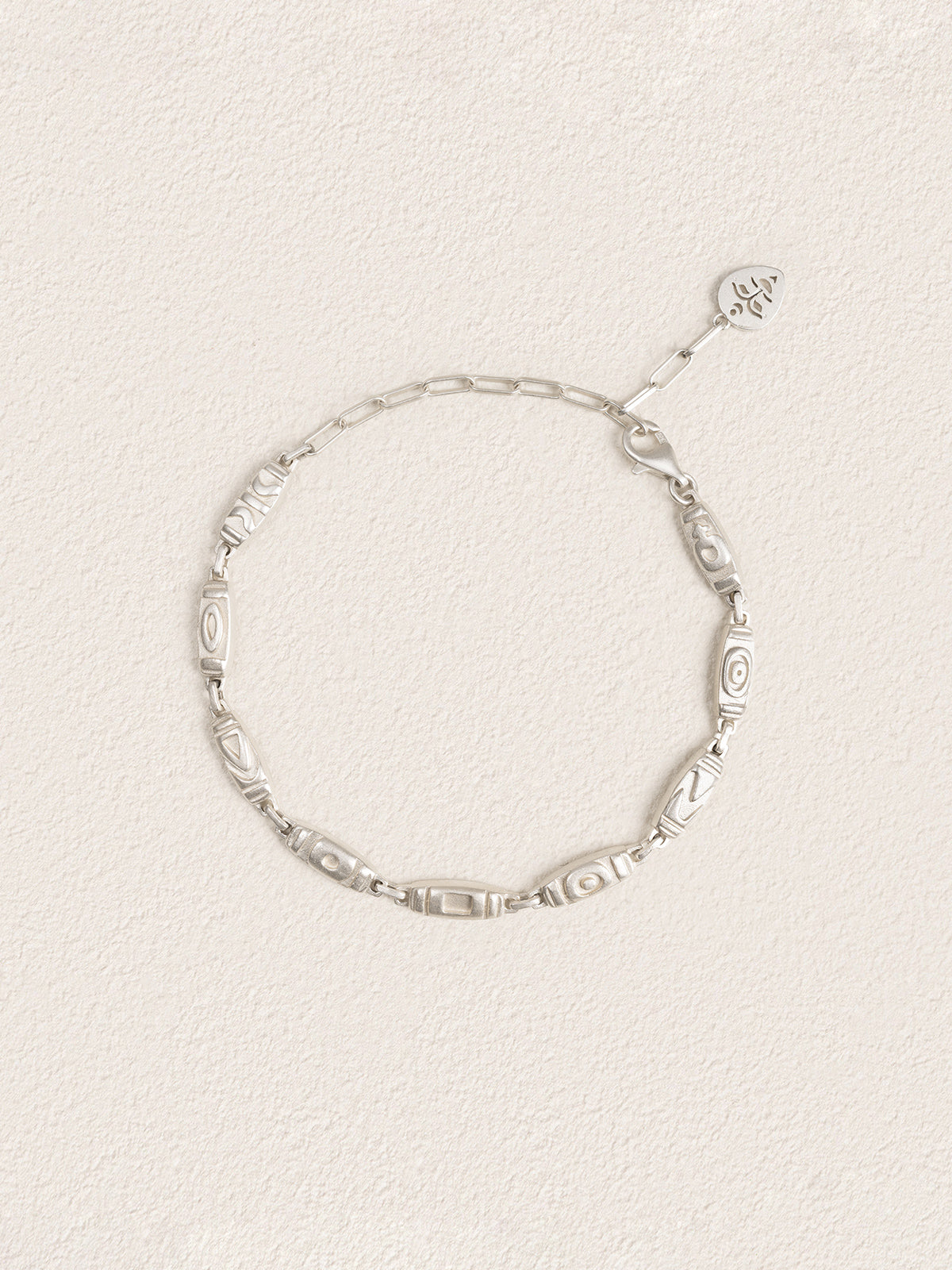 Dzi Pattern 925 Silver Bracelet
