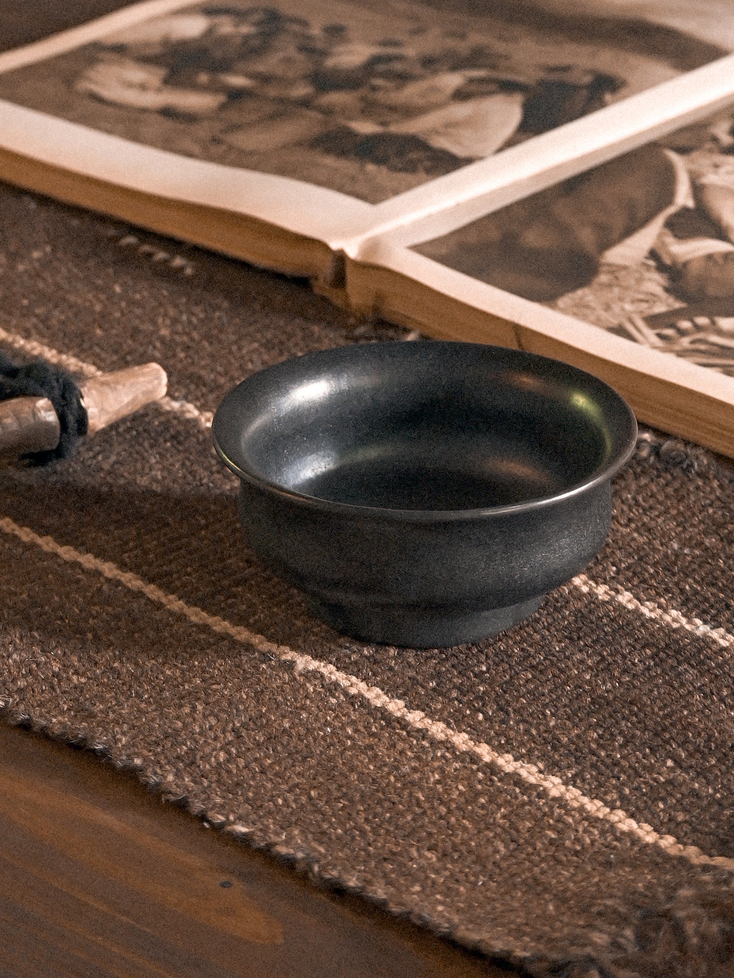 Tibetan Handmade Black Pottery Bowl