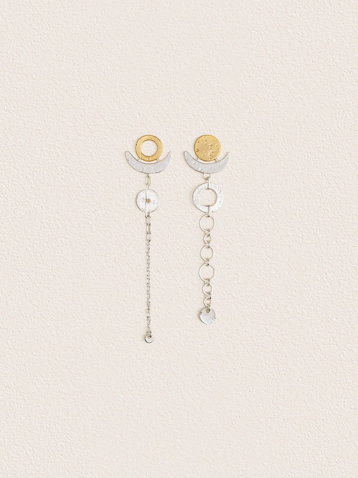 Sun & Moon Asymmetrical Earrings