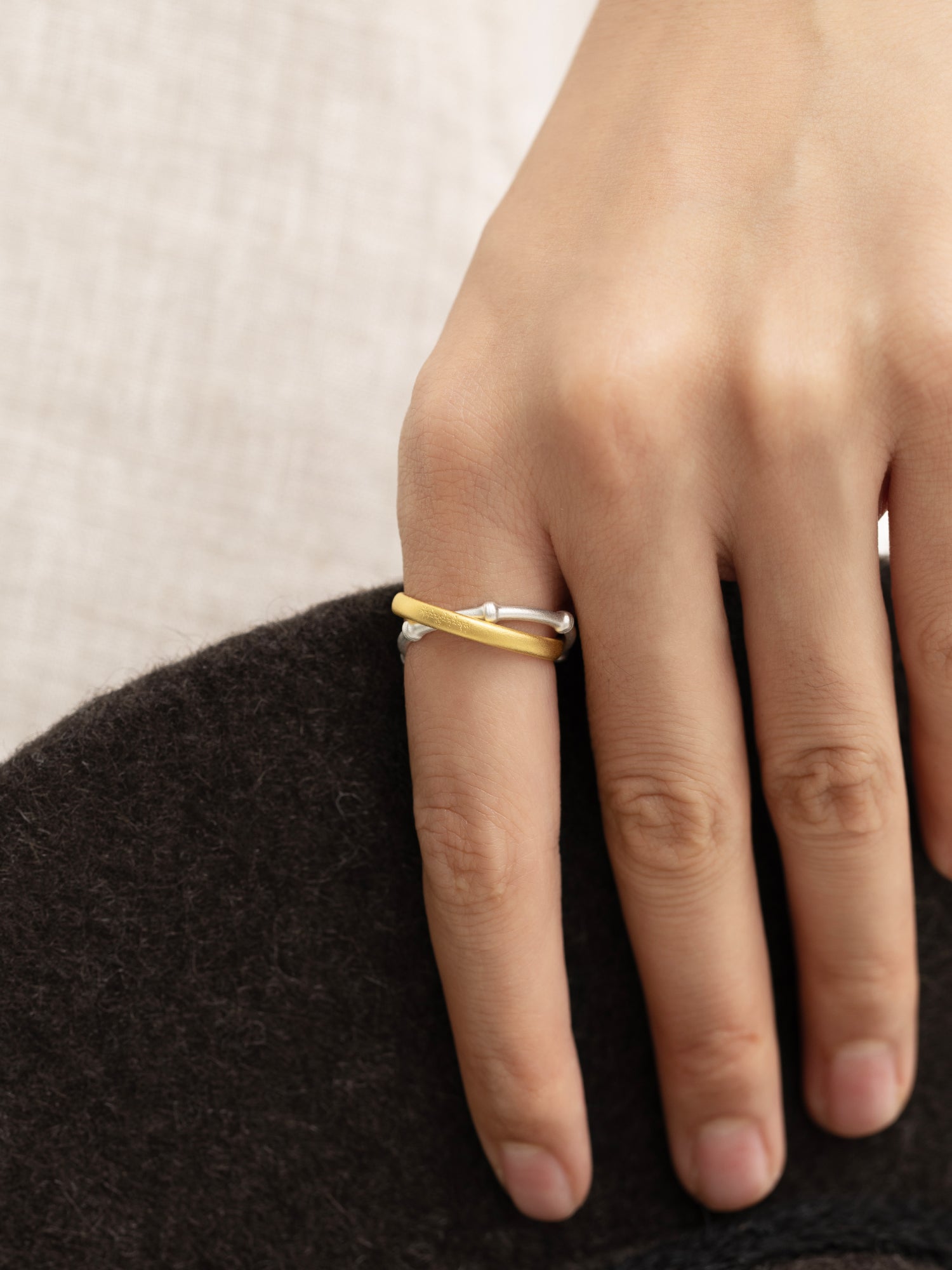 Gold & Silver Bamboo Knot Ring