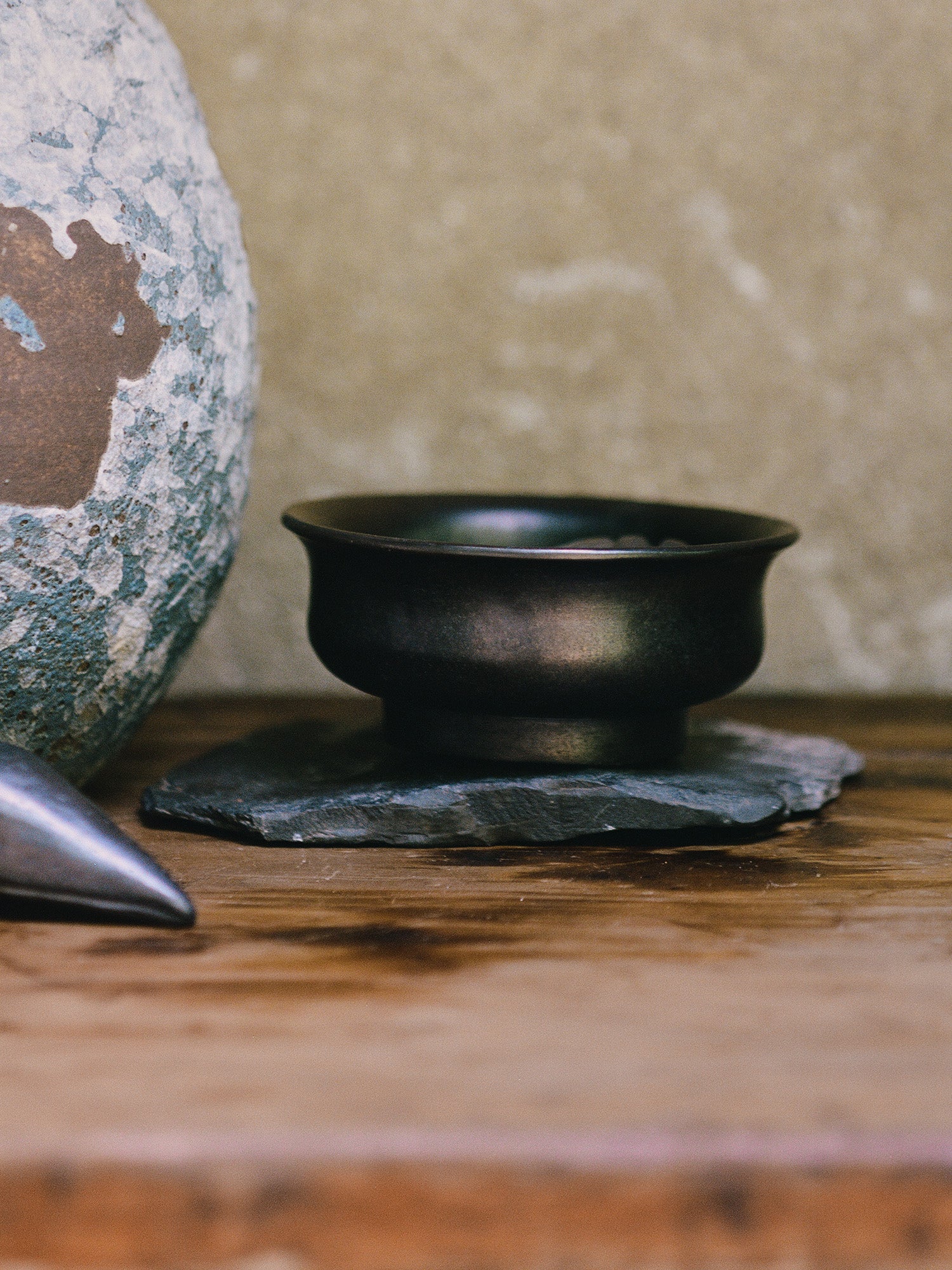 Tibetan Handmade Black Pottery Bowl