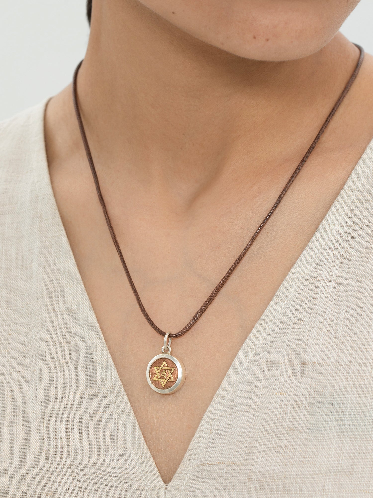 Khyenle Seed Syllable Fire-Gilded Li Ma Bronze Pendant Necklace