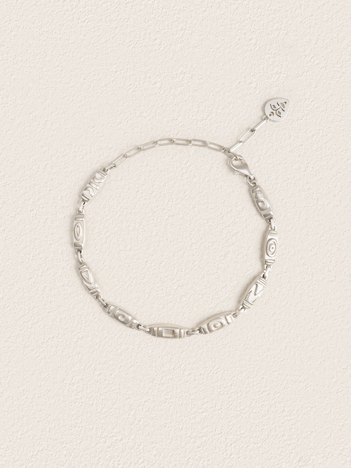 Dzi Pattern 925 Silver Bracelet