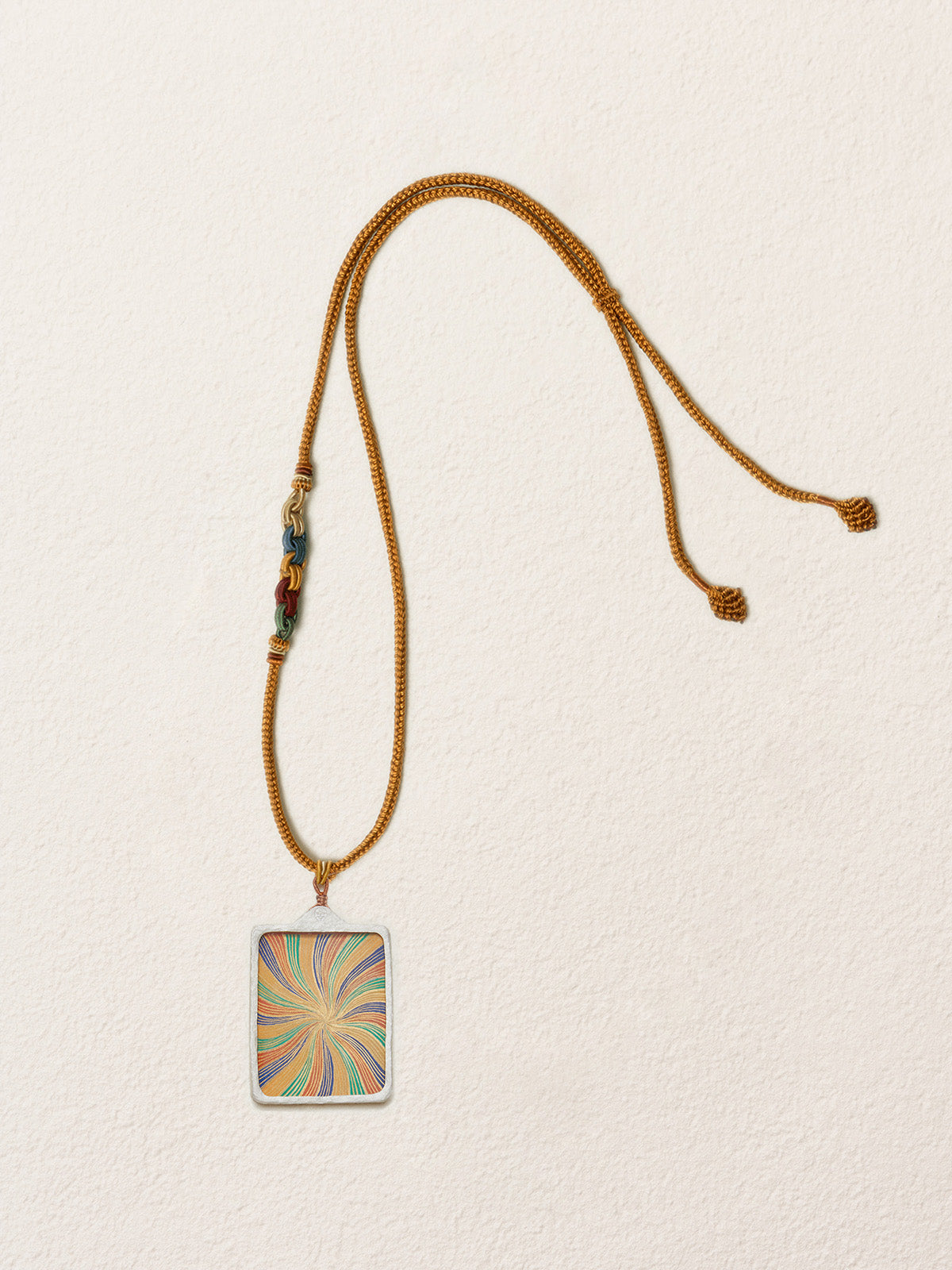 Rainbow Hand-Painted Thangka Necklace