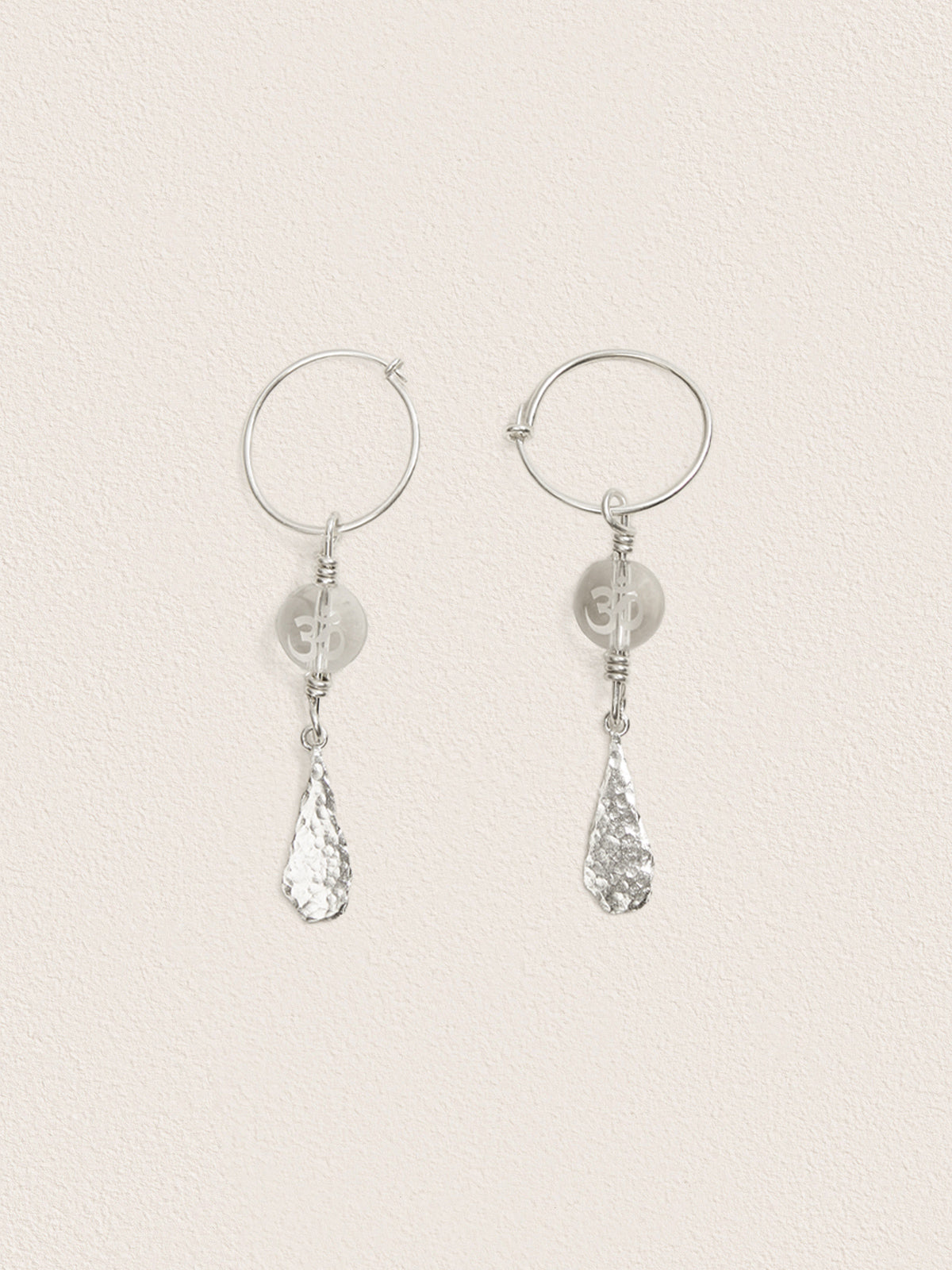 ༀ (OM) White Crystal Earrings