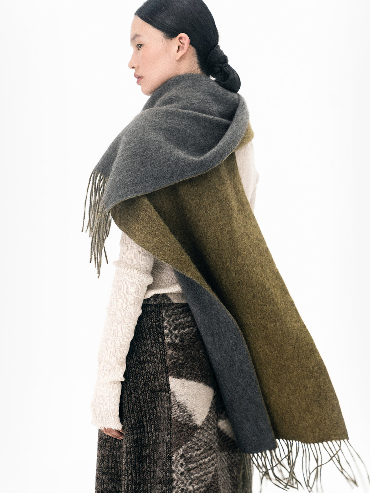 Two-Tone Pure Yak Cashmere Scarf