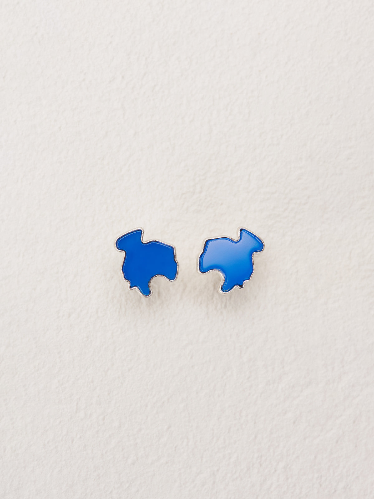 Kokonor Lake Blue Agate Stud Earrings