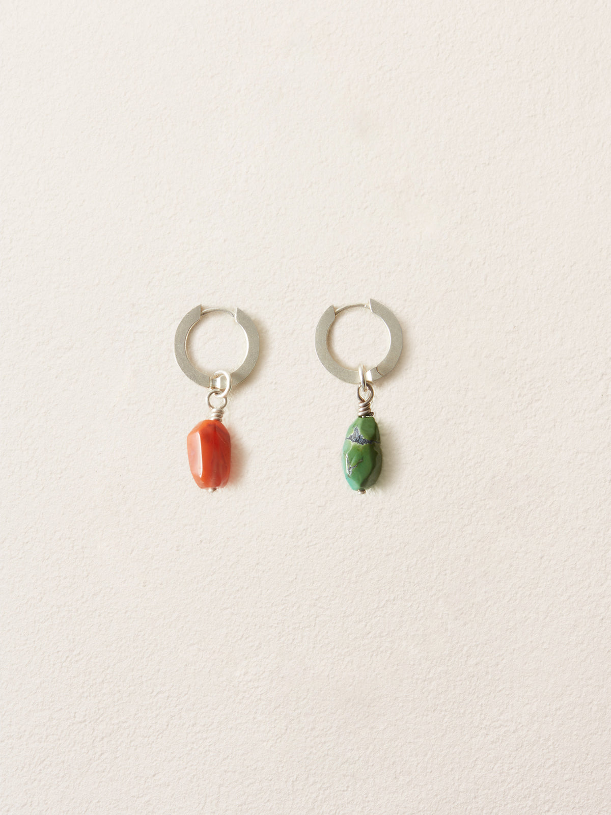 Turquoise Meets Southern Red Agate | Freeform Drop Earrings