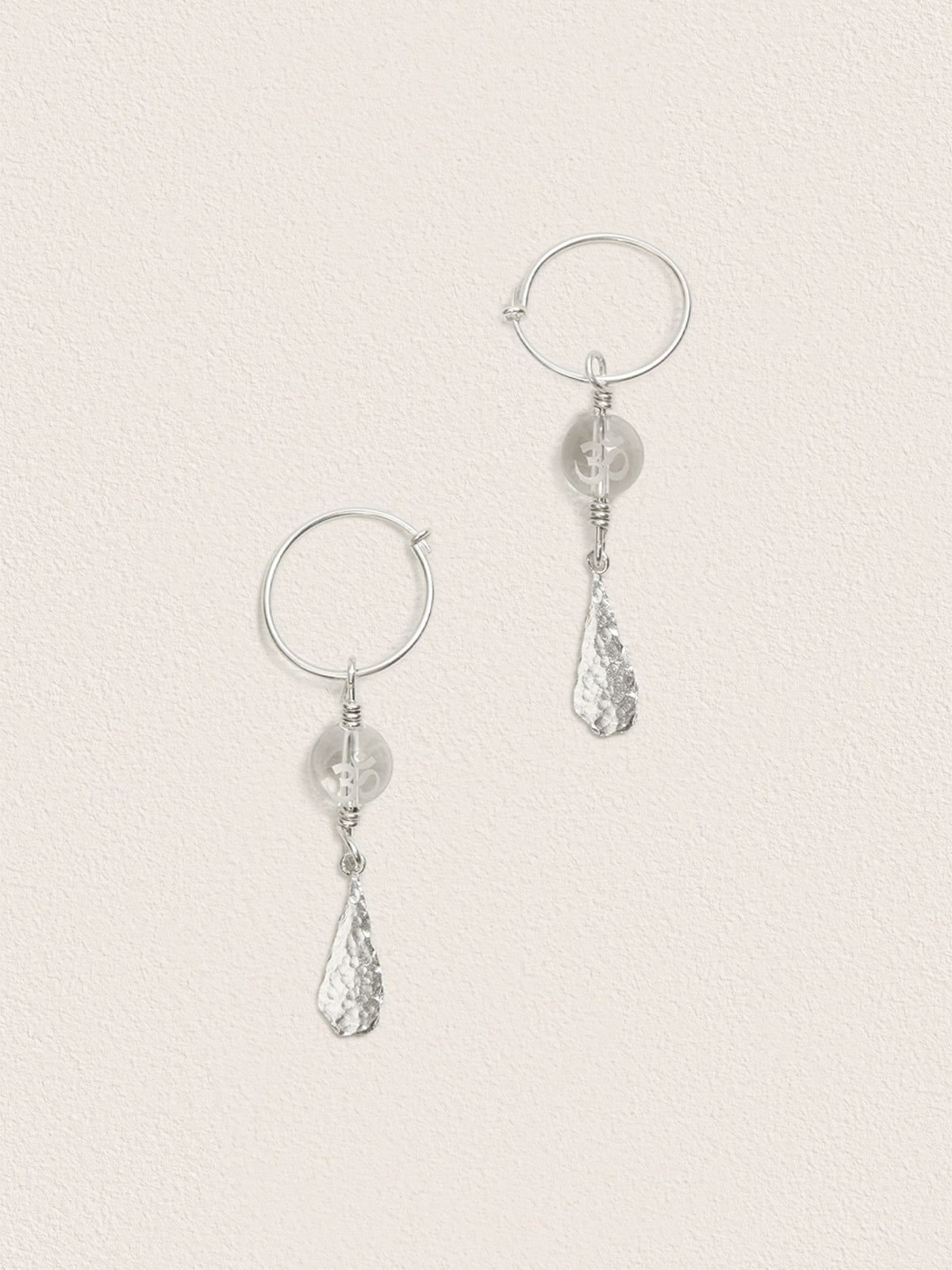 ༀ (OM) White Crystal Earrings