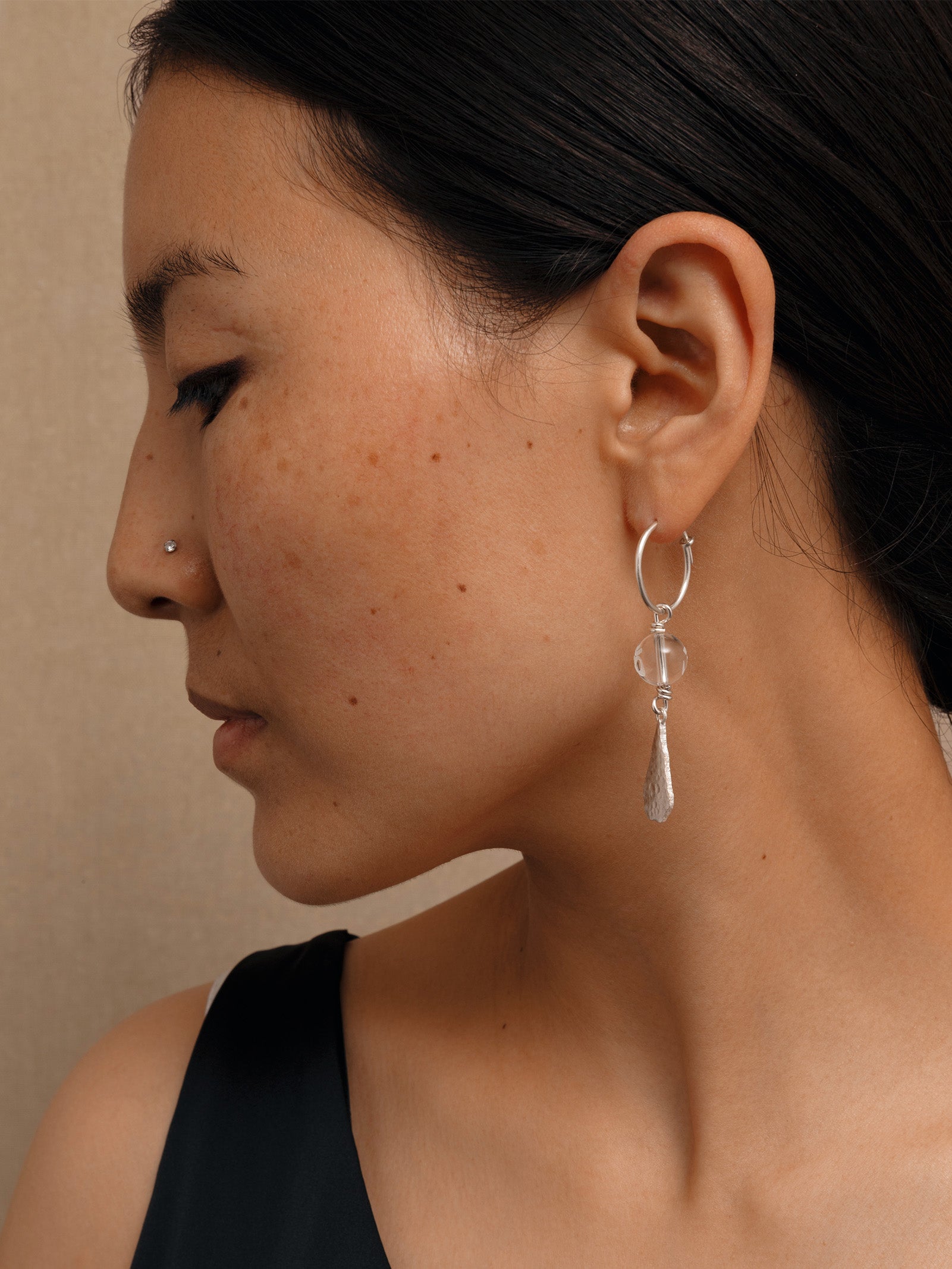 ༀ (OM) White Crystal Earrings