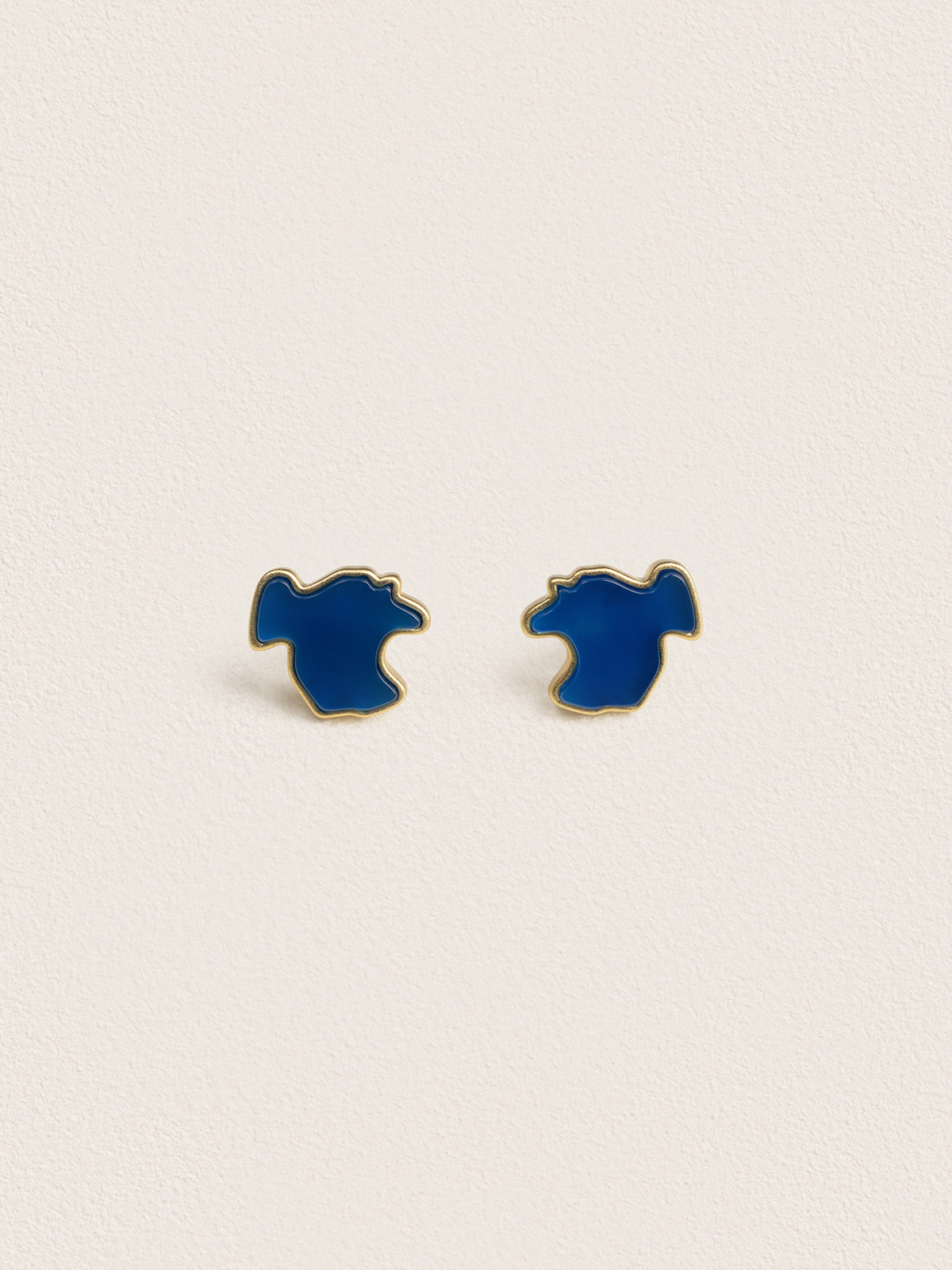 Kokonor Lake Blue Agate Stud Earrings