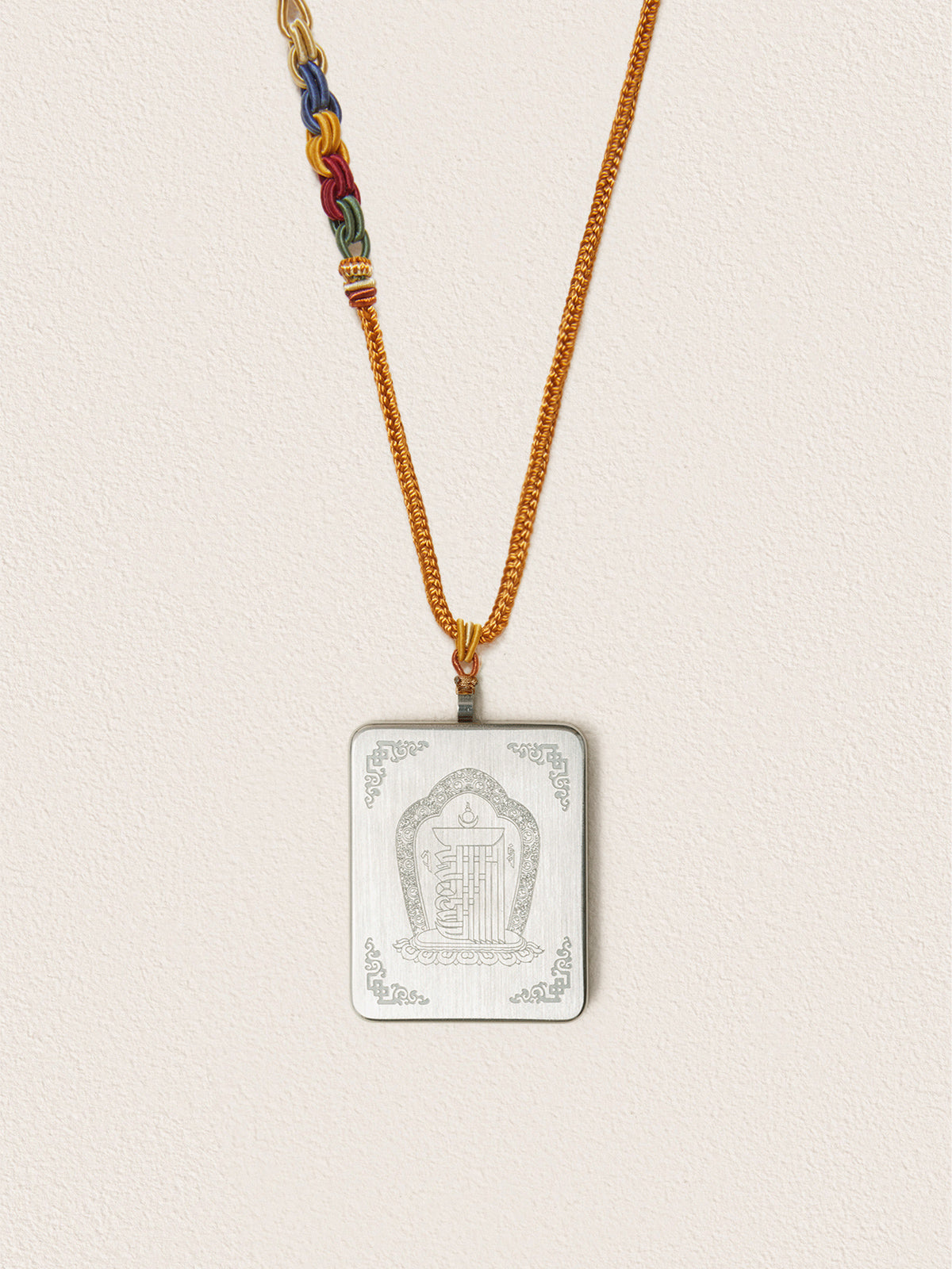Rainbow Hand-Painted Thangka Necklace