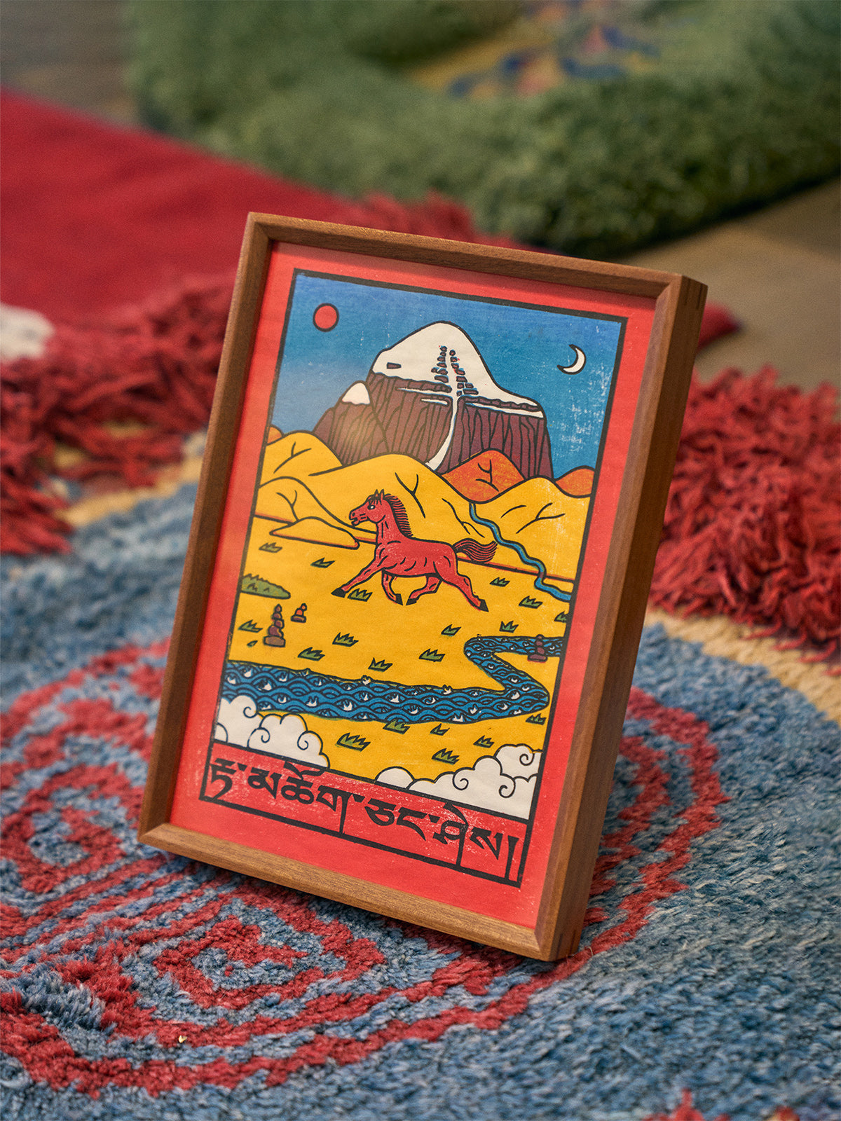 Tibetan-Style Woodblock New Year Print for the Fire Horse Year
