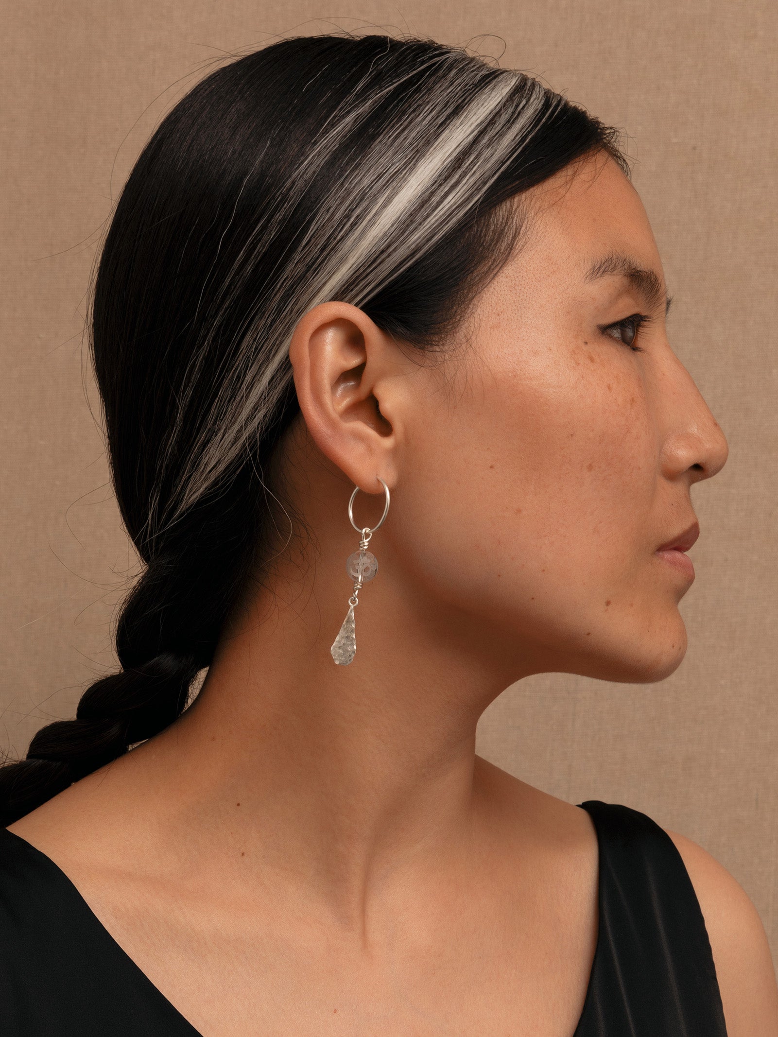ༀ (OM) White Crystal Earrings