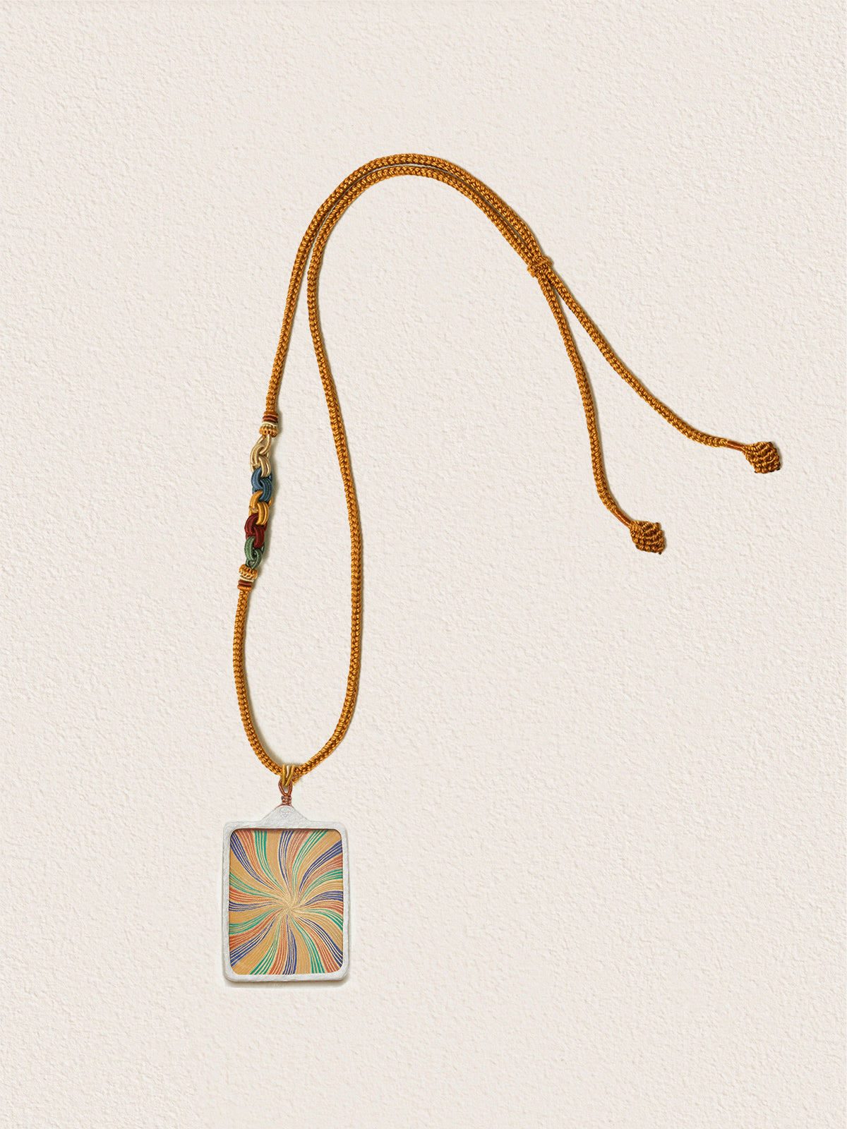 Rainbow Hand-Painted Thangka Necklace