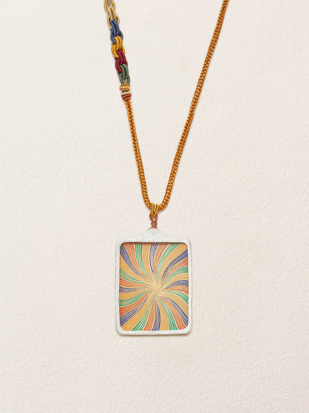 Rainbow Hand-Painted Thangka Necklace