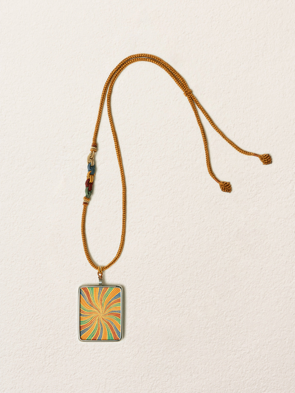 Rainbow Hand-Painted Thangka Necklace