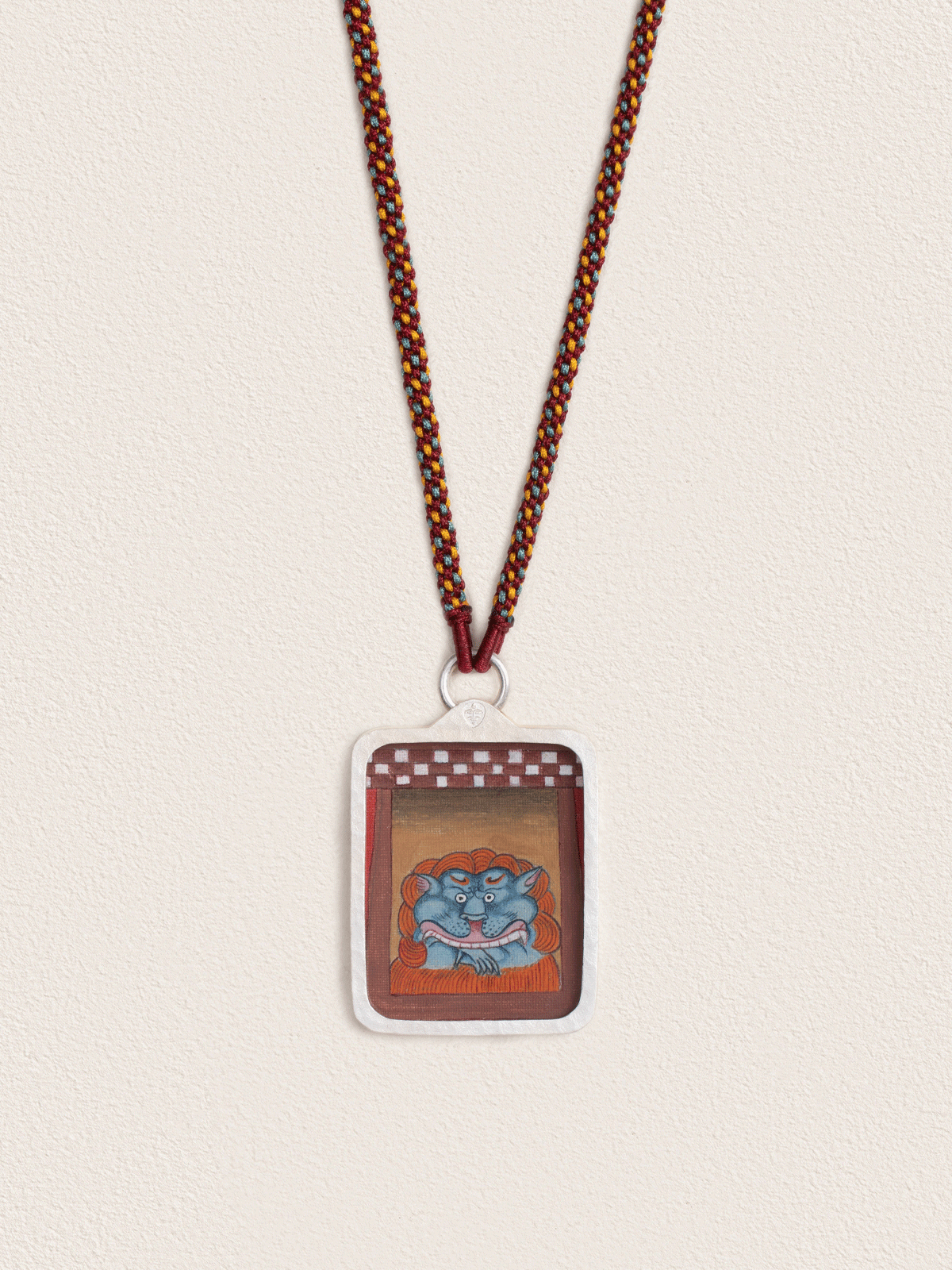 Hand-Painted Ancient Mural Thangka Necklace