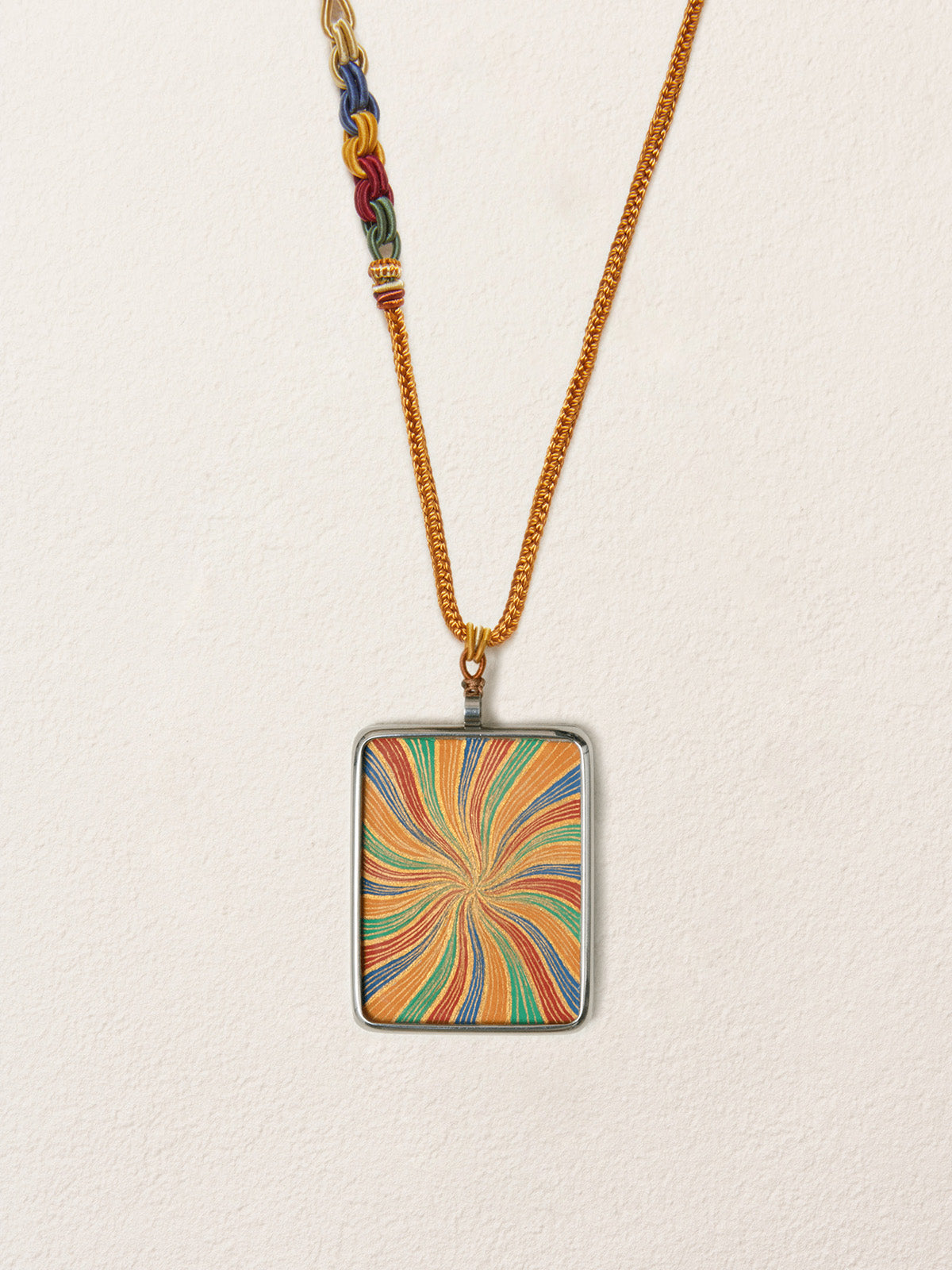 Rainbow Hand-Painted Thangka Necklace