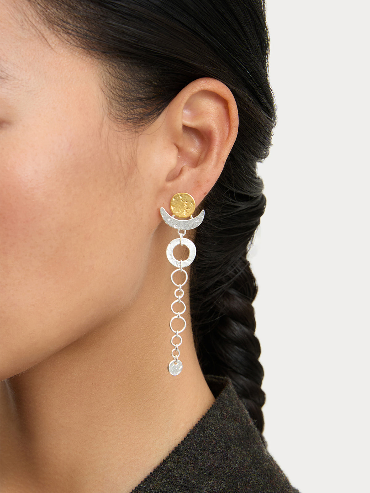 Sun & Moon Asymmetrical Earrings