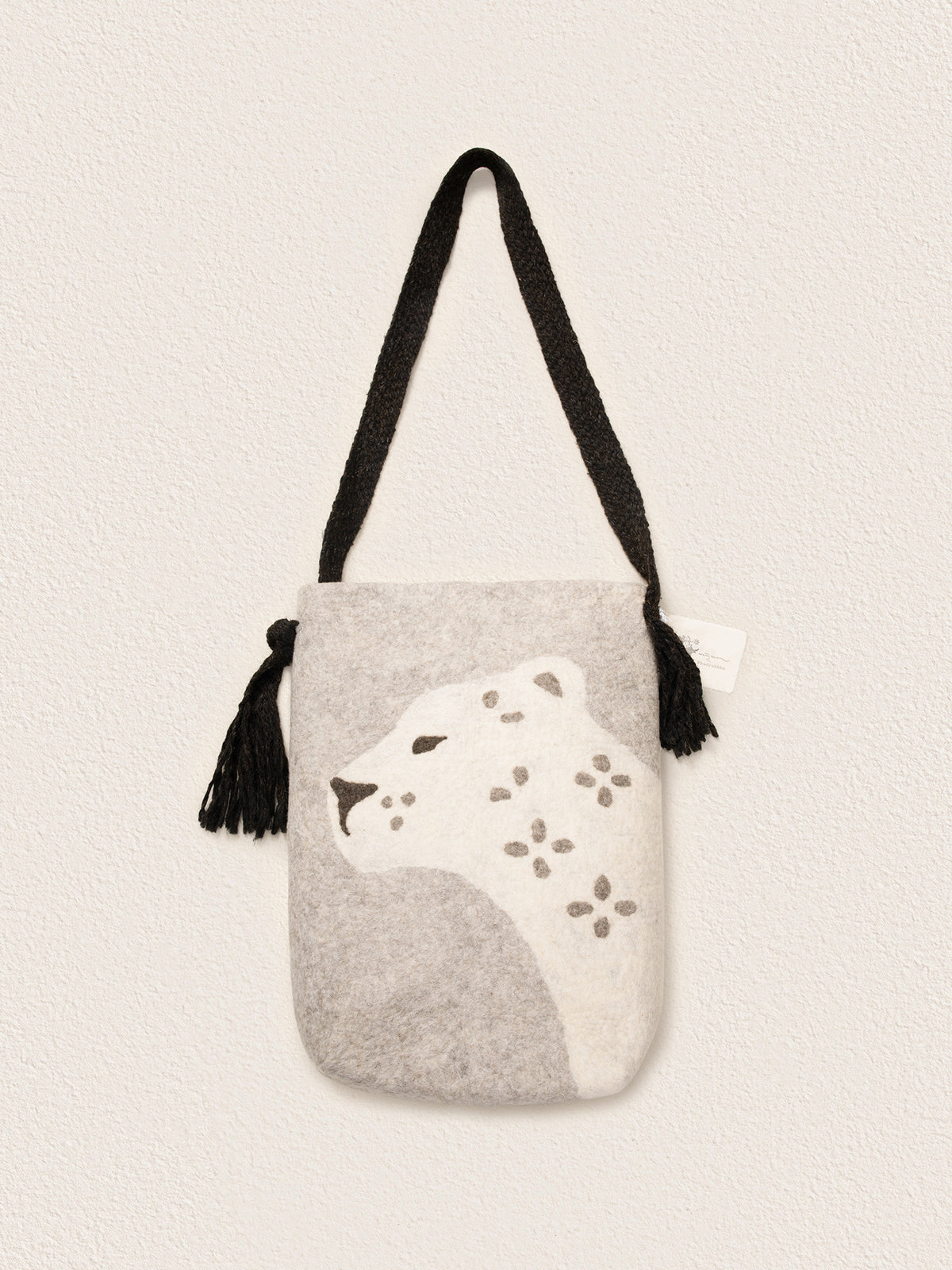 Snow Leopard Handmade Wool Felt Shoulder Bag（Pre-Order）