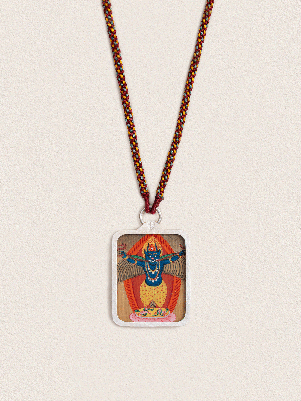 Hand-Painted Ancient Mural Thangka Necklace