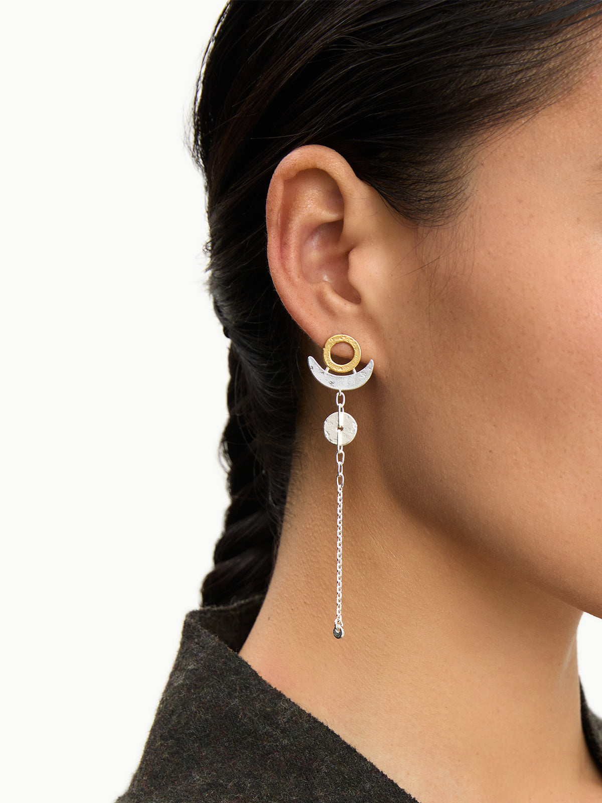 Sun & Moon Asymmetrical Earrings