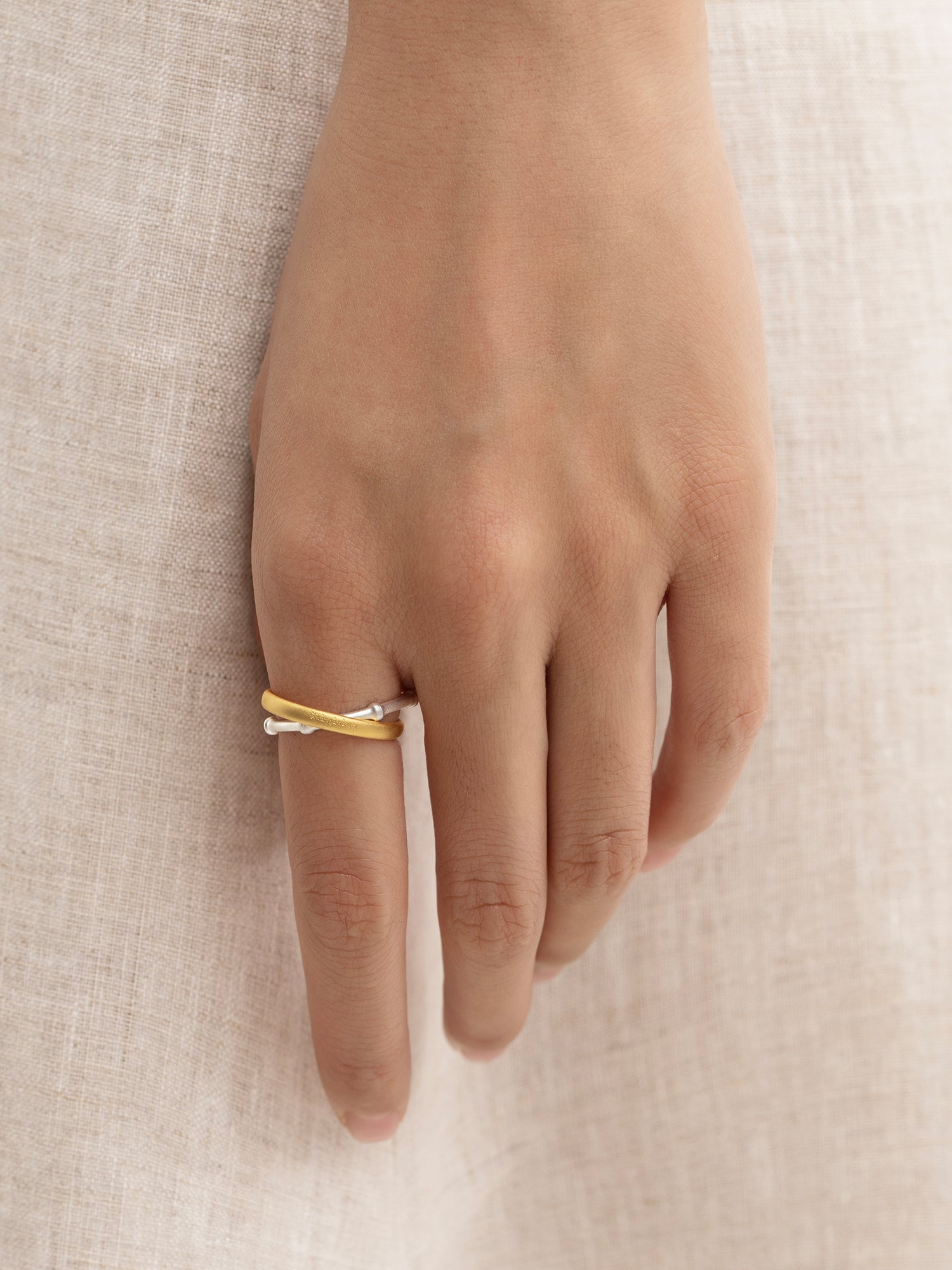 Gold & Silver Bamboo Knot Ring