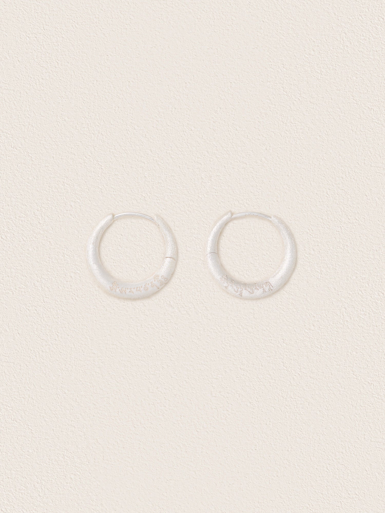 Brushed Silver Hoop Earrings