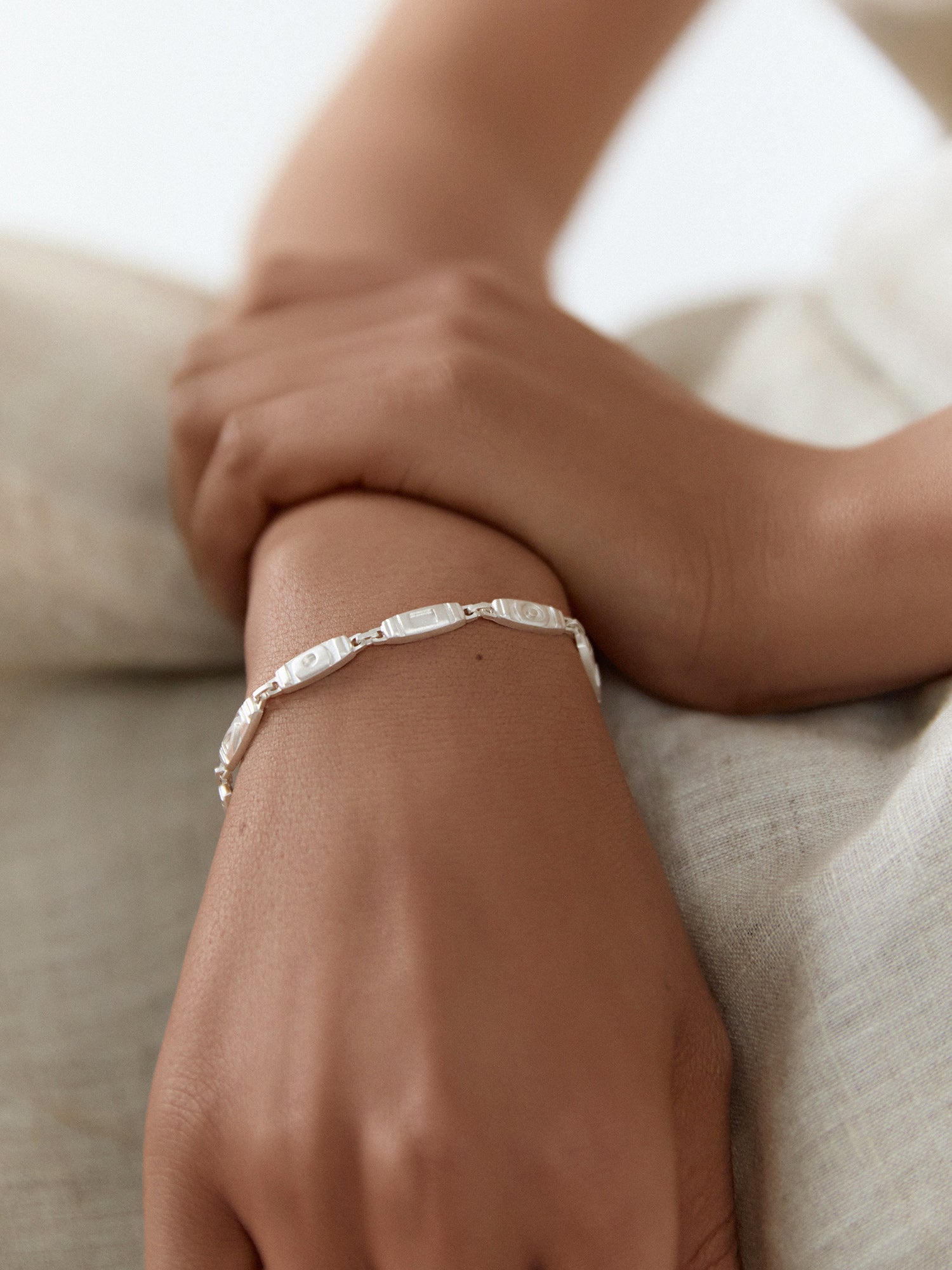 Dzi Pattern 925 Silver Bracelet