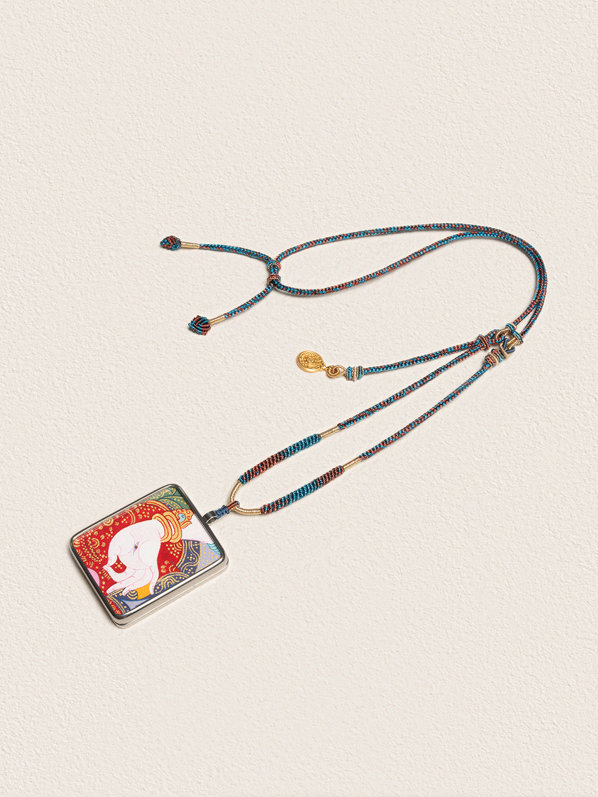 Hand-painted White Tara Thangka Necklace