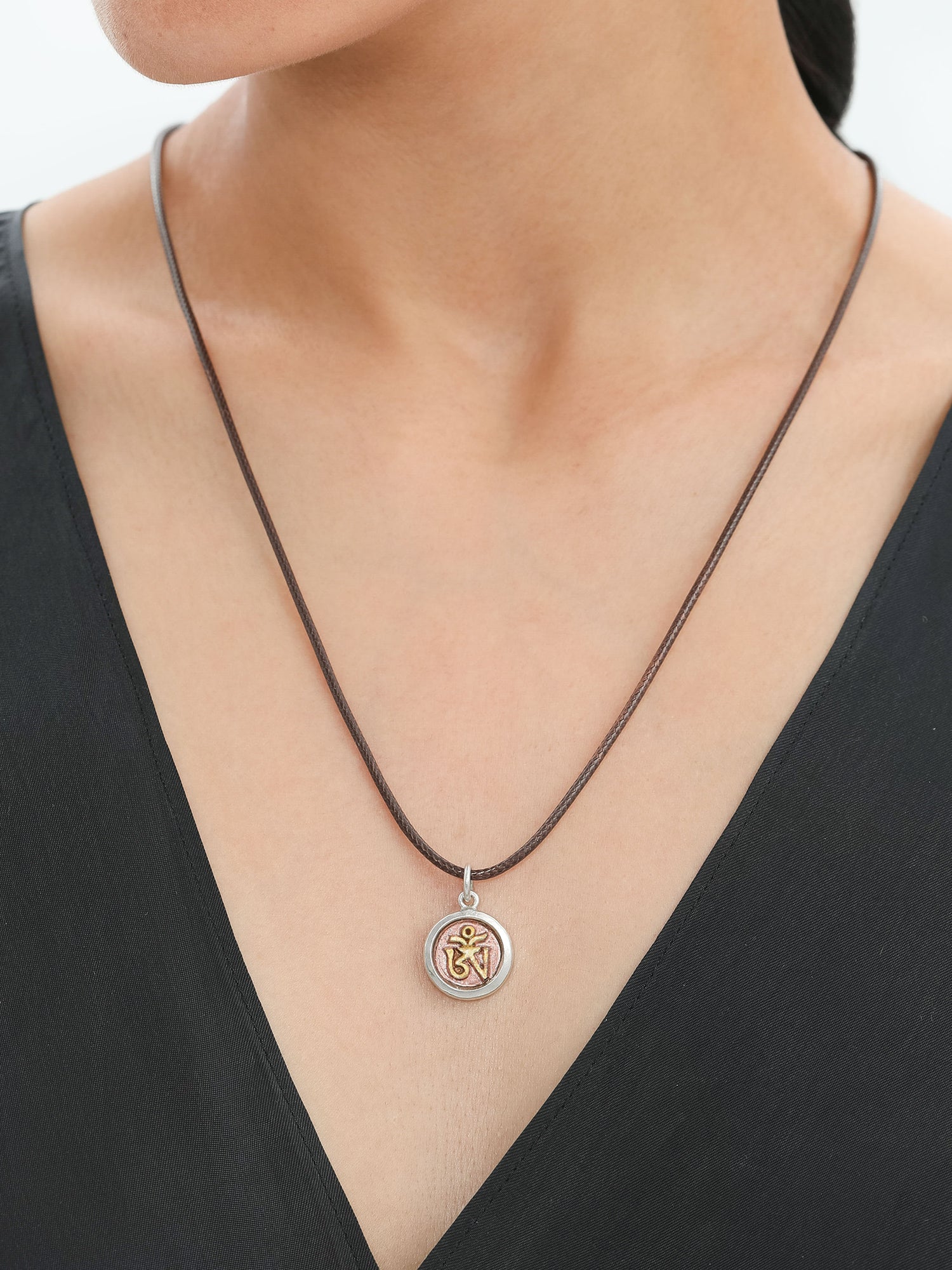 Khyenle Seed Syllable Fire-Gilded Li Ma Bronze Pendant Necklace