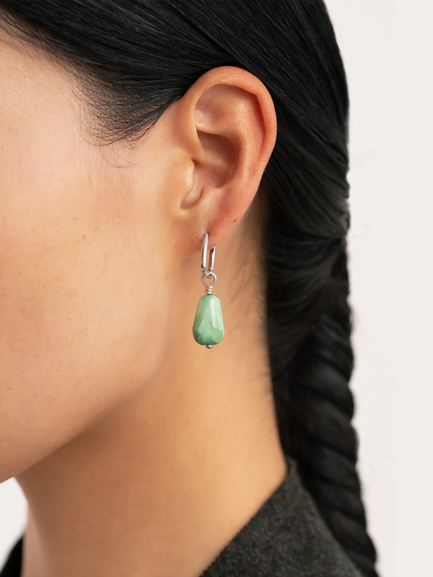 Natural Turquoise Drop Earring