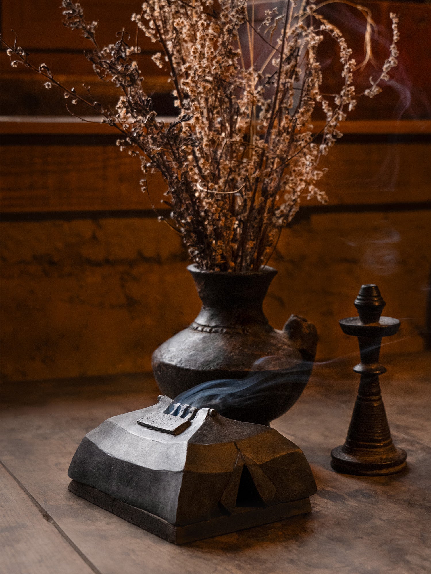 Handmade Black Tent Incense Burner