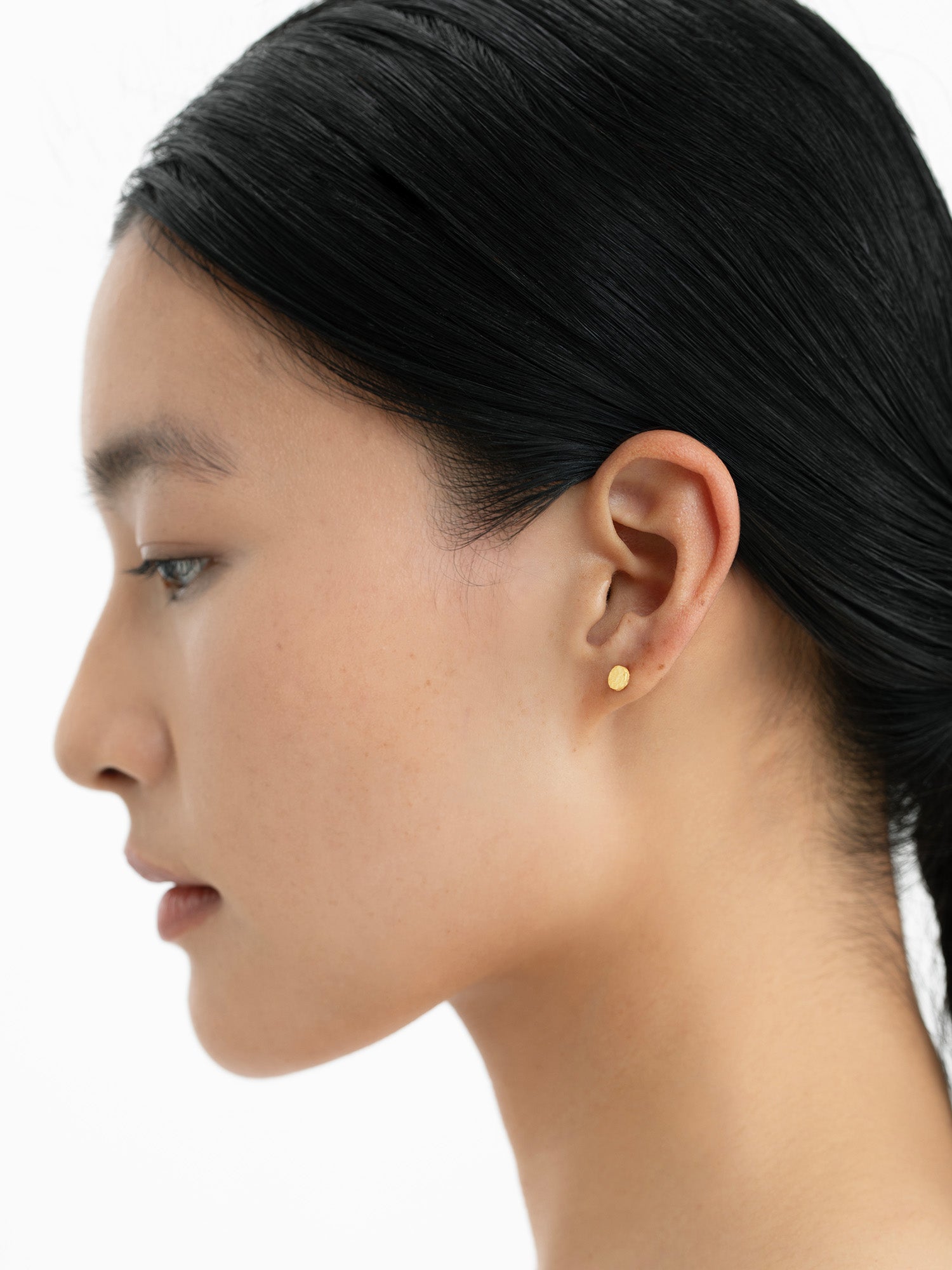 Sun & Moon Hammered Stud Earrings
