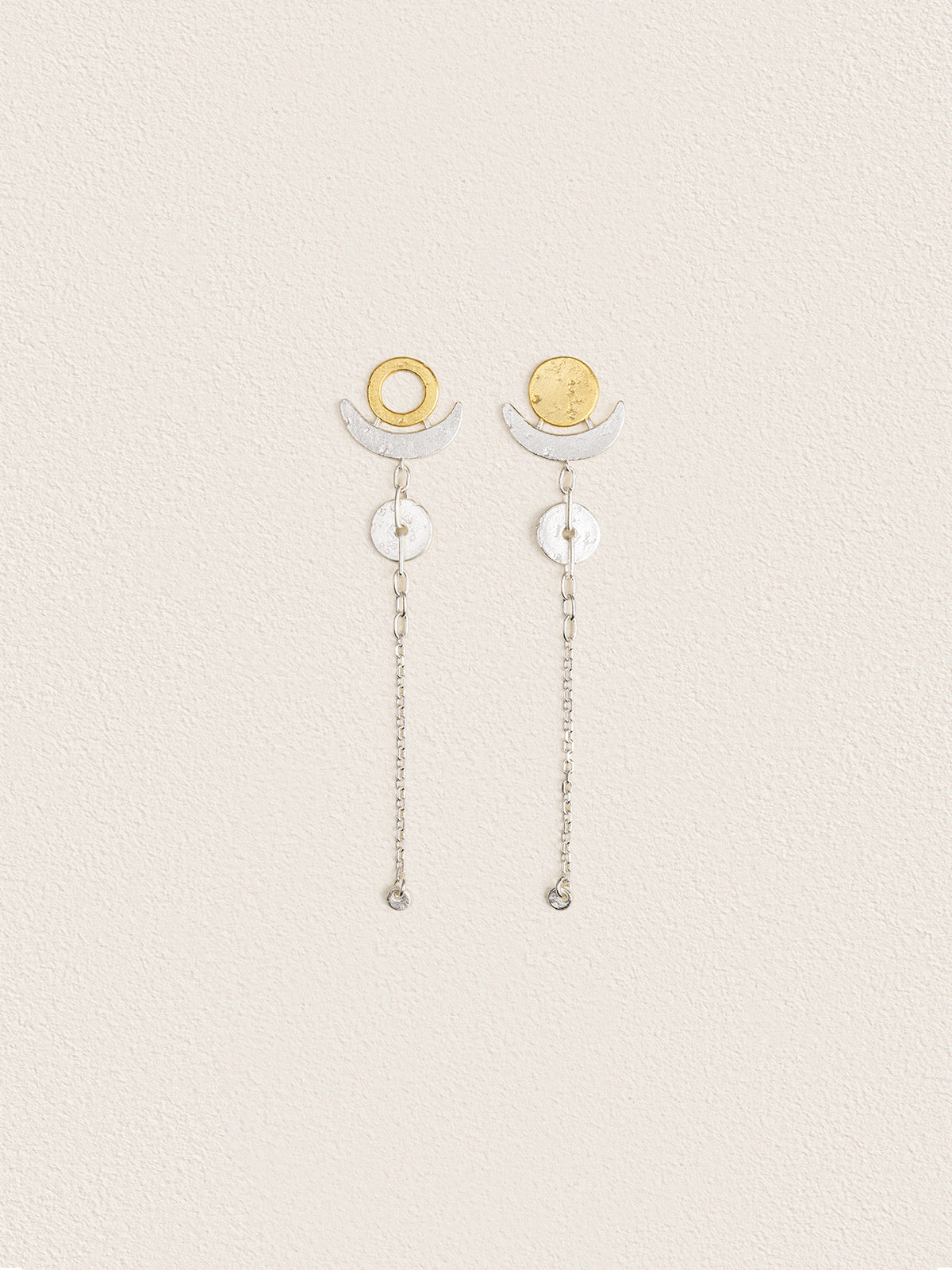 Sun & Moon Asymmetrical Earrings