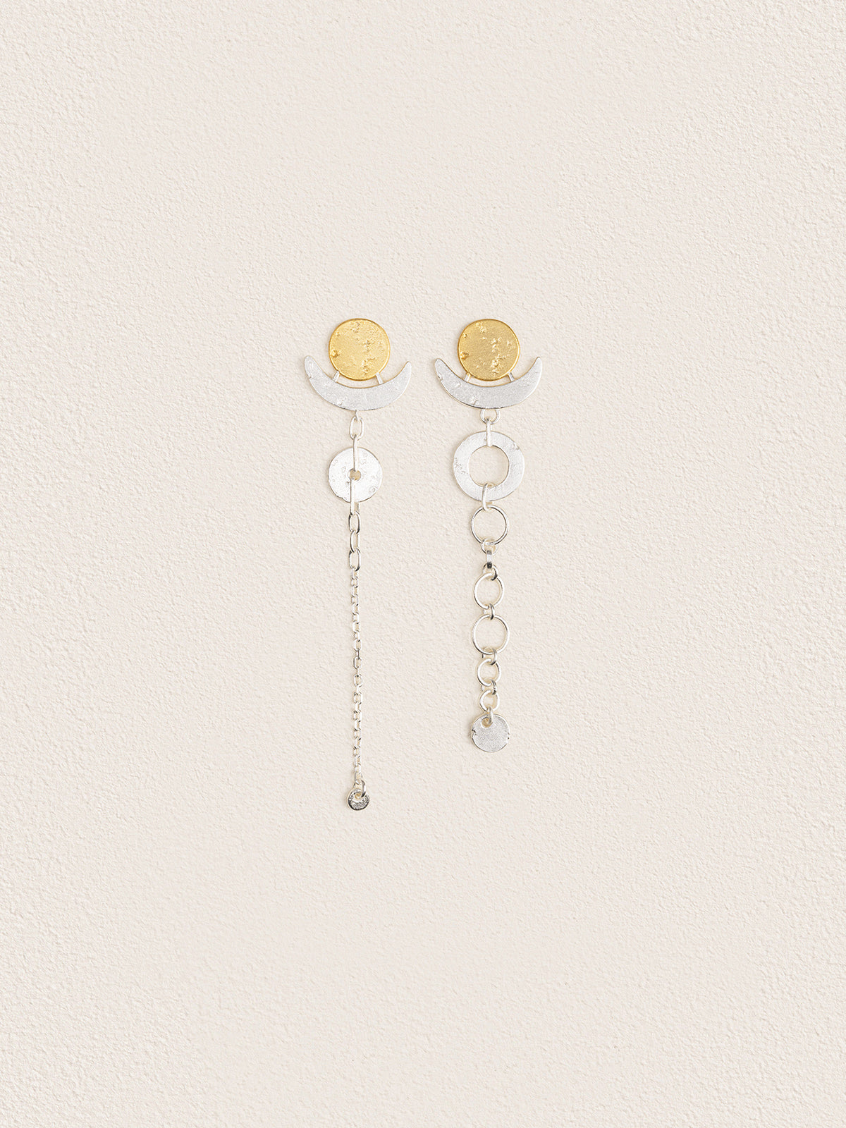 Sun & Moon Asymmetrical Earrings